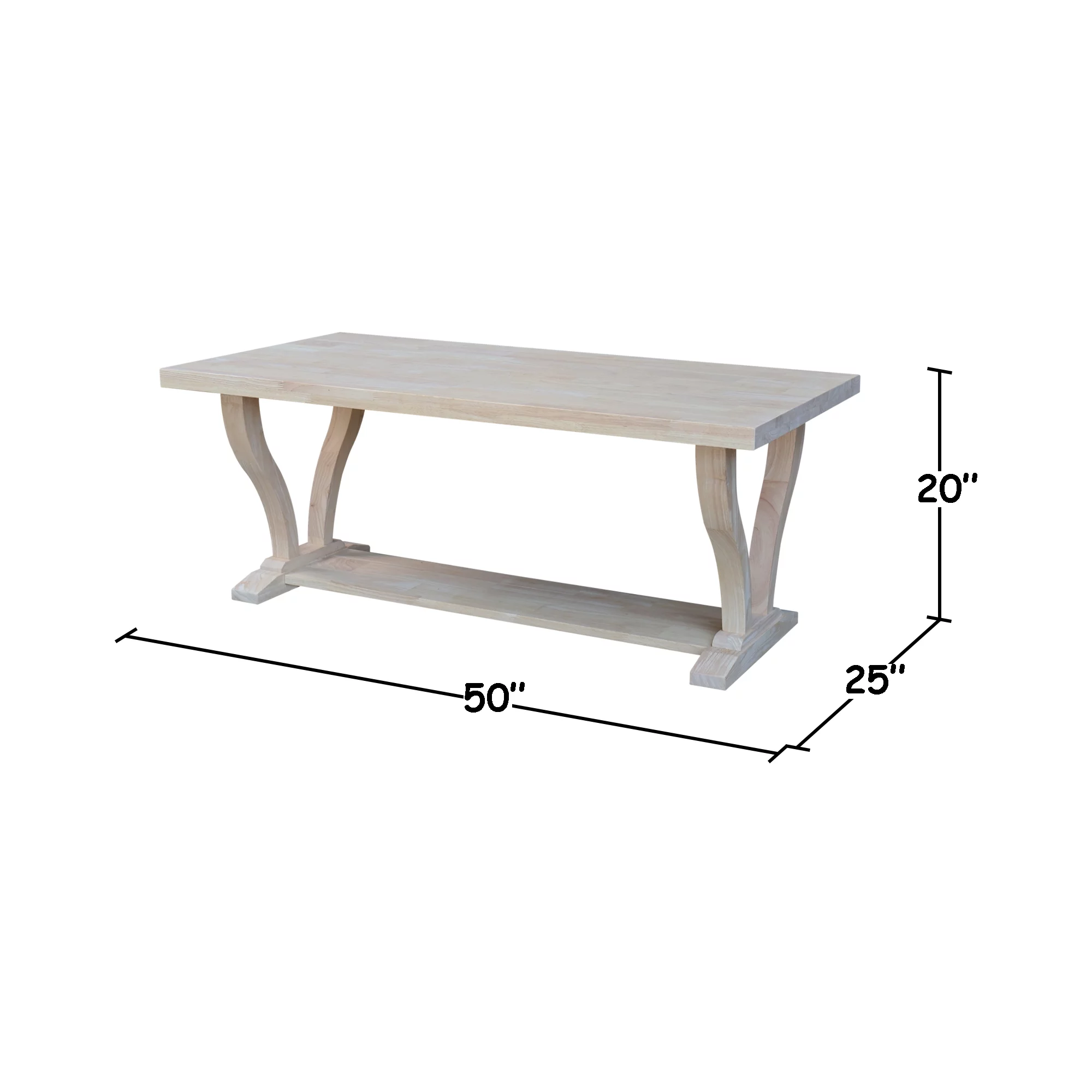 LaCasa Solid Wood Coffee Table - Unfinished
