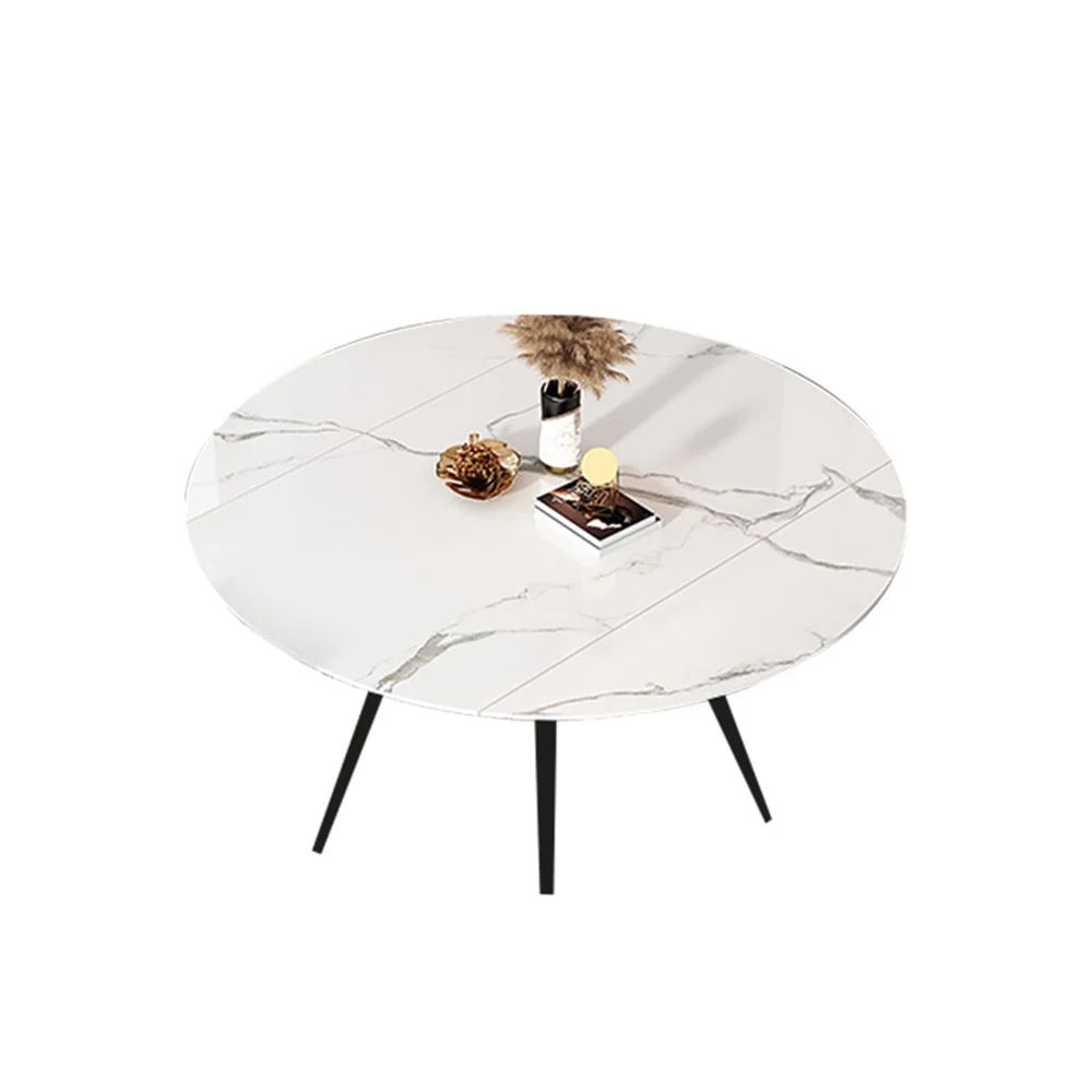 Extendable Dining Tables for 4 to 6 Sintered Stone Material Round (white Table Only)