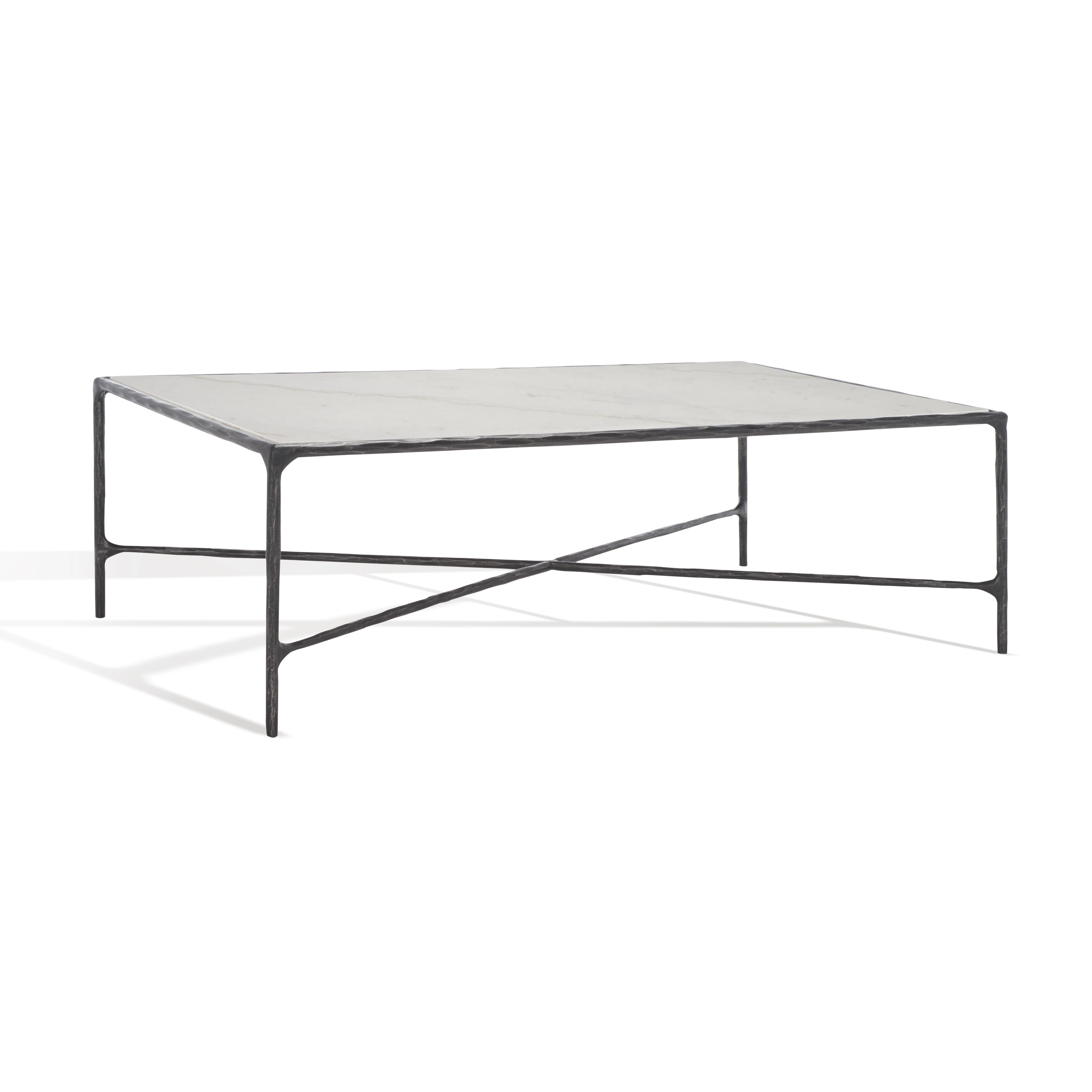 SAFAVIEH Couture Jessa Glam Metal Coffee Table, Black/White