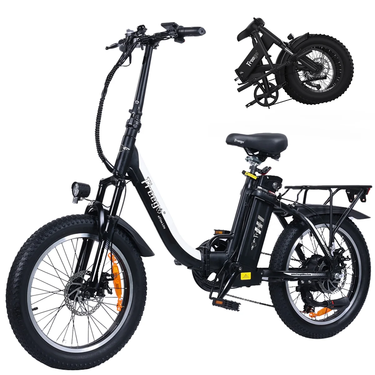 Freego Folding Electric Bike for Adults, 800W Brushless Motor, 28mph Top Speed/48V/15Ah Removable Battery Up to 50Miles, B20B 7 Speed Gears, 20