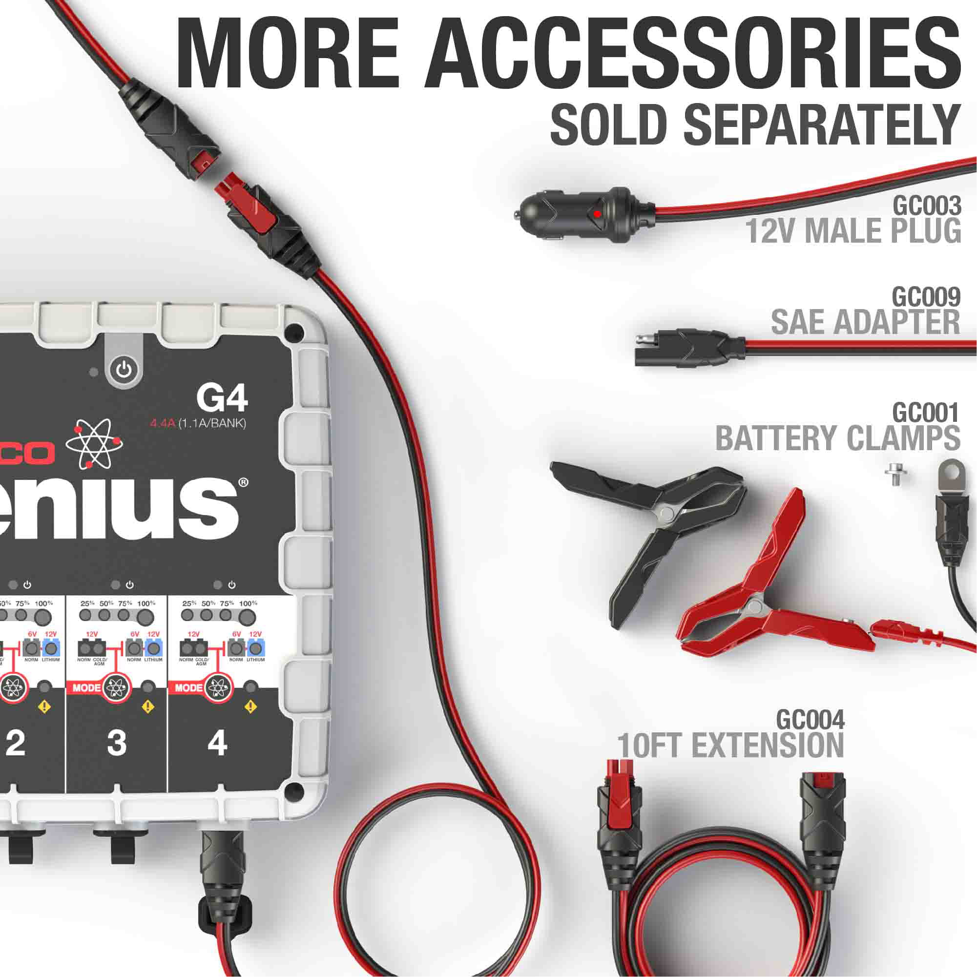 NOCO Genius G4 6V/12V 4.4 Amp 4-Bank Battery Charger and Maintainer