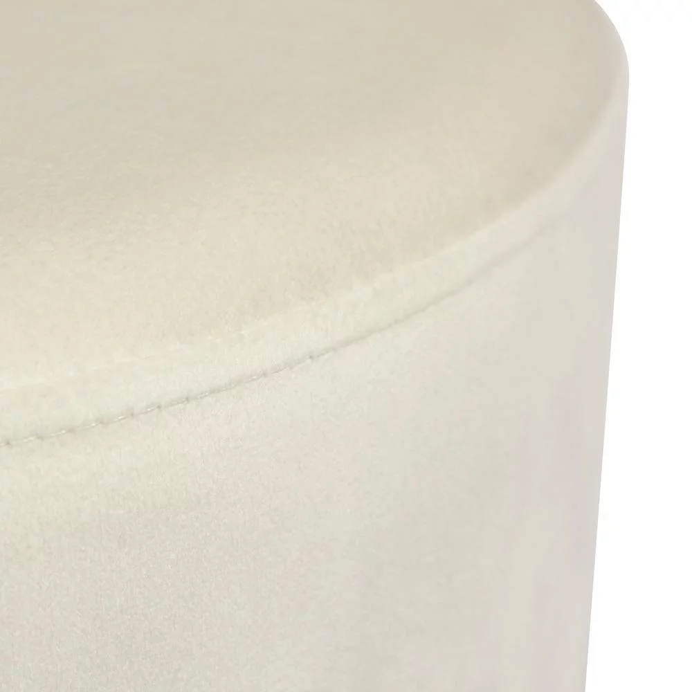 Ivy Cream Velvet Ottoman