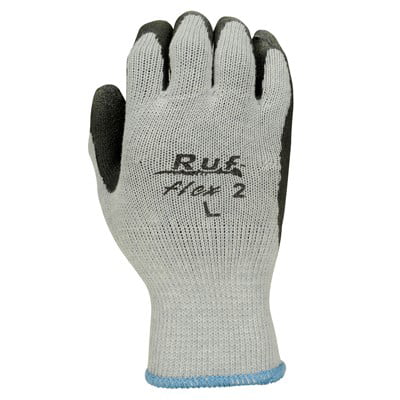 NS Ruf-flex 2 Black Rubber Palm Coated Gray Work Gloves, Small (10 Pairs)