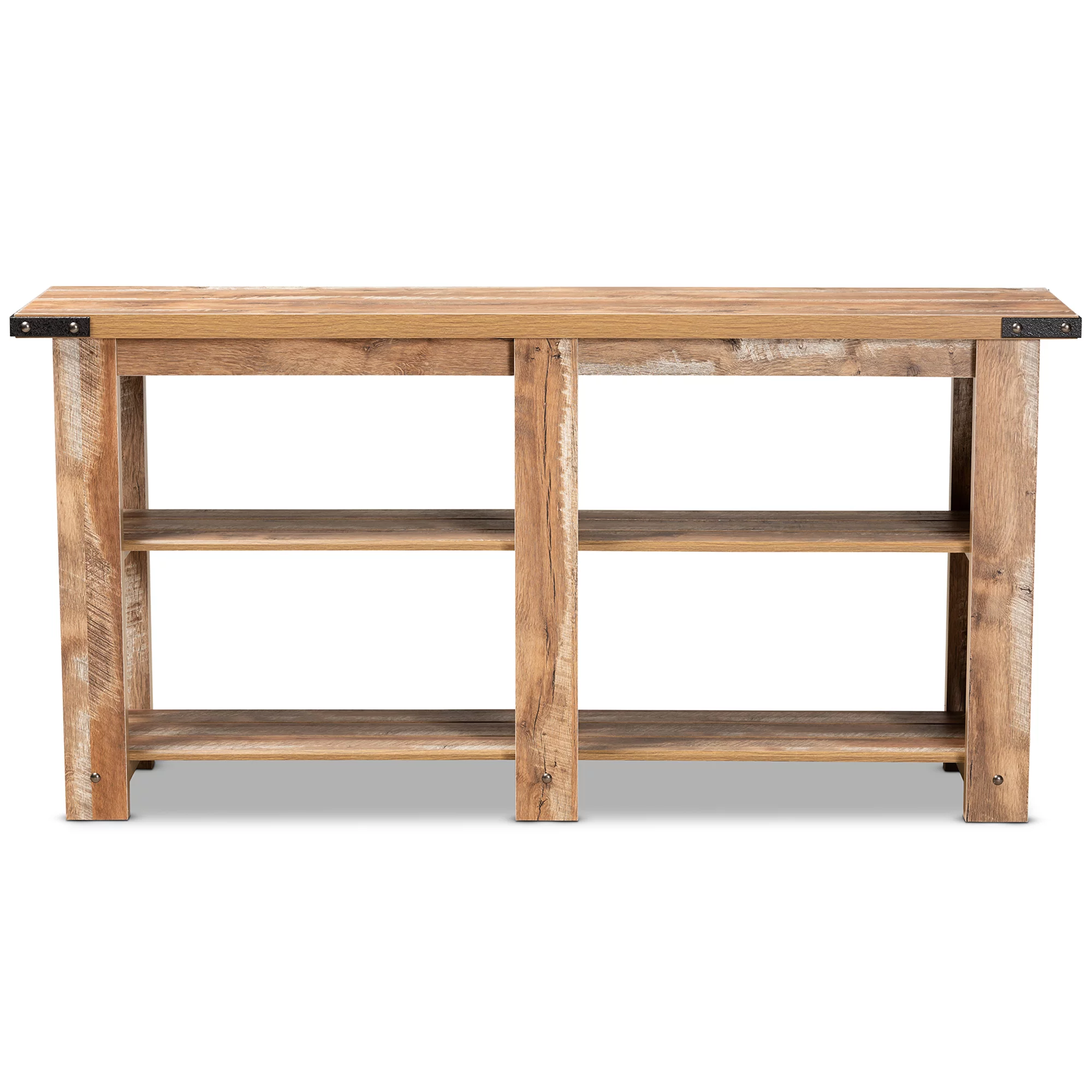 Baxton Studio Angelo Modern MDF Console Table, Rustic Oak Brown