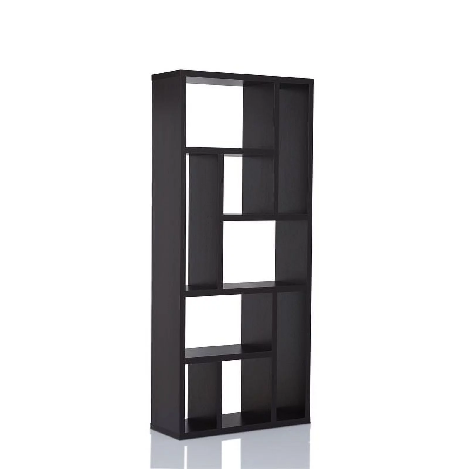 Bowery Hill Contemporary Wood Display Bookcase in Cappuccino