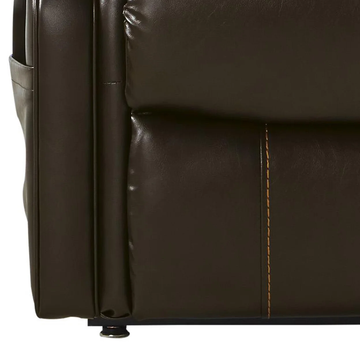 Leatherette Metal Frame Power Lift Recliner with Tufted Back Brown - Saltoro Sherpi