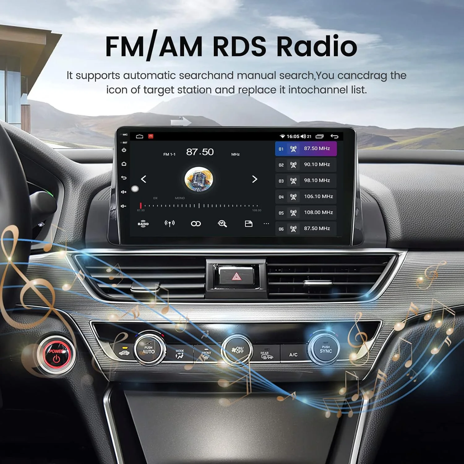 THONZER Android 12 Car Radio Stereo for Honda Accord 10th 2018-2021, 10.1