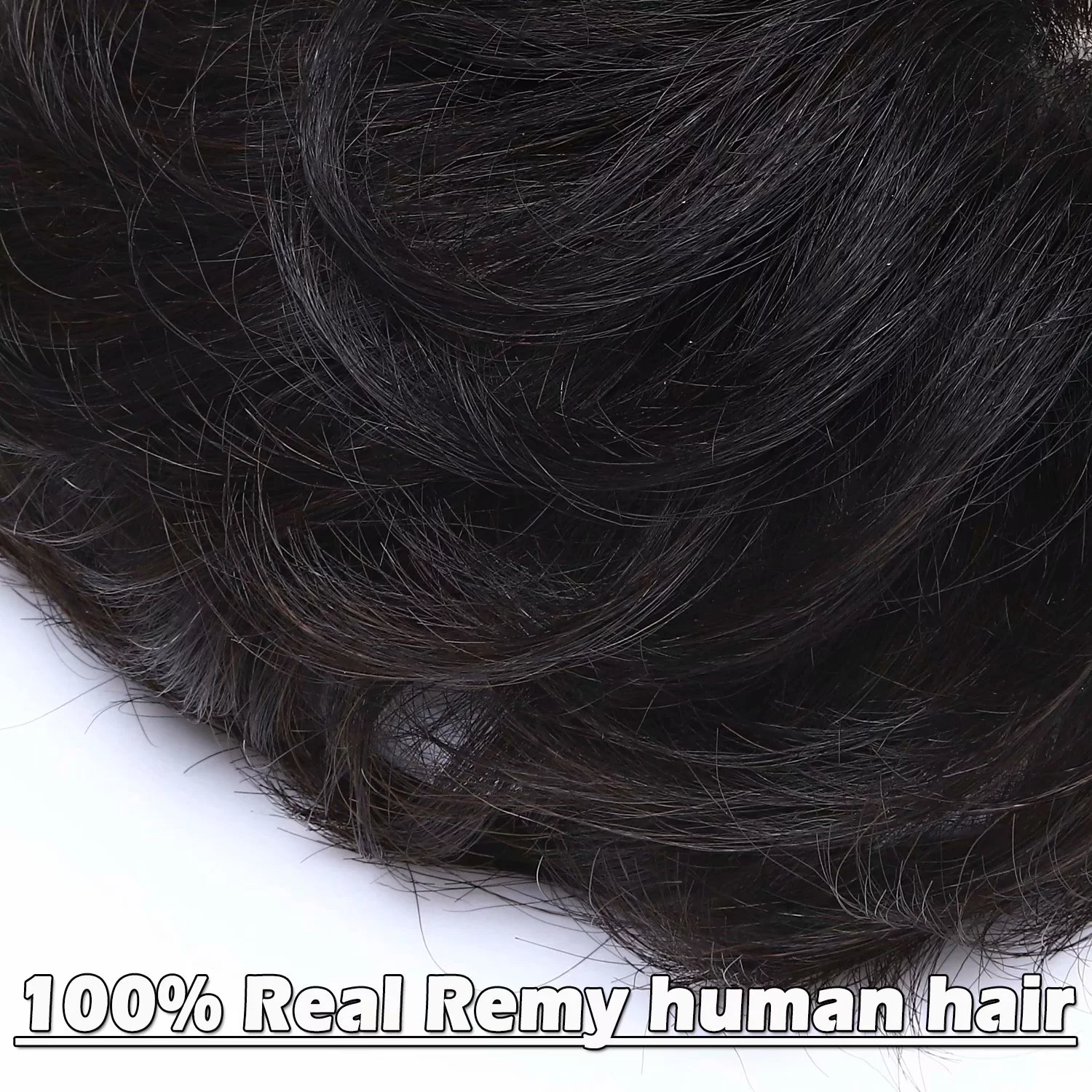 Benehair 100% Remy Human Hair Extensions Mens Hair Replacement System Toupee Hairpieces Clip in 4 Clips Black