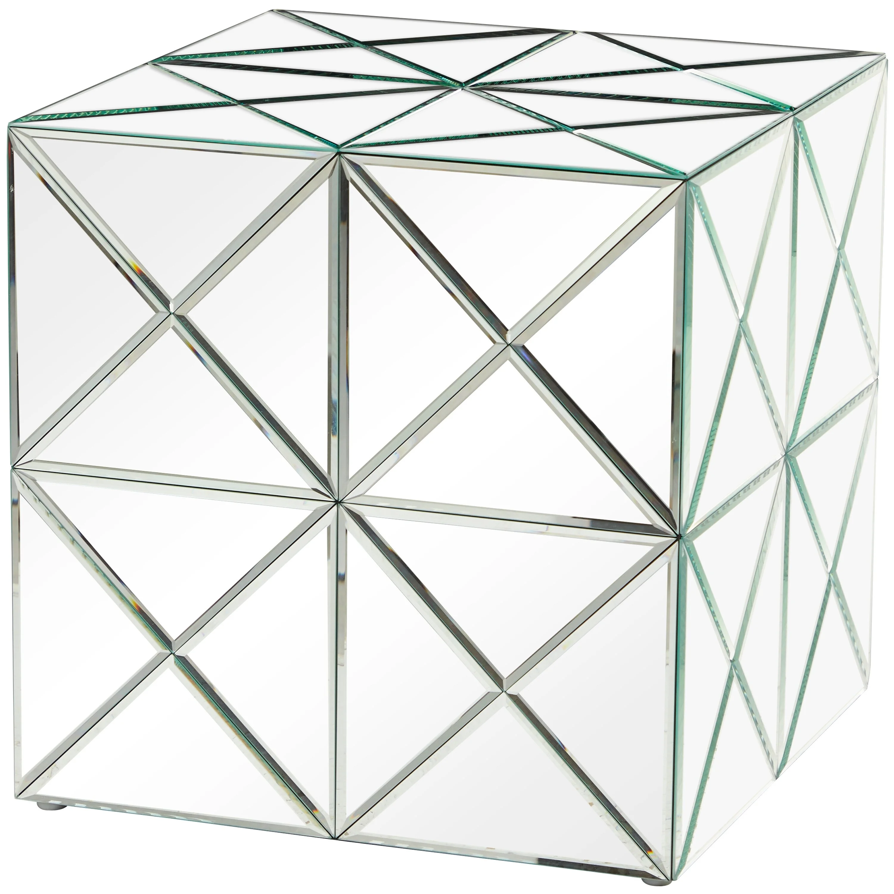 Studio 350 Clear Glass Glam Accent Table - 18 x 18 x 18