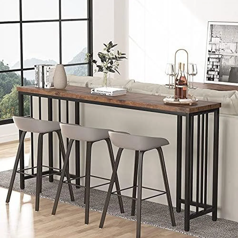 TJUNBOLIFE Rustic Long Console Table  70.9 Inch Extra Long Sofa Table  Industrial Narrow Entryway Table Behind Sofa Couch for Living Room  Hallway  Entryway