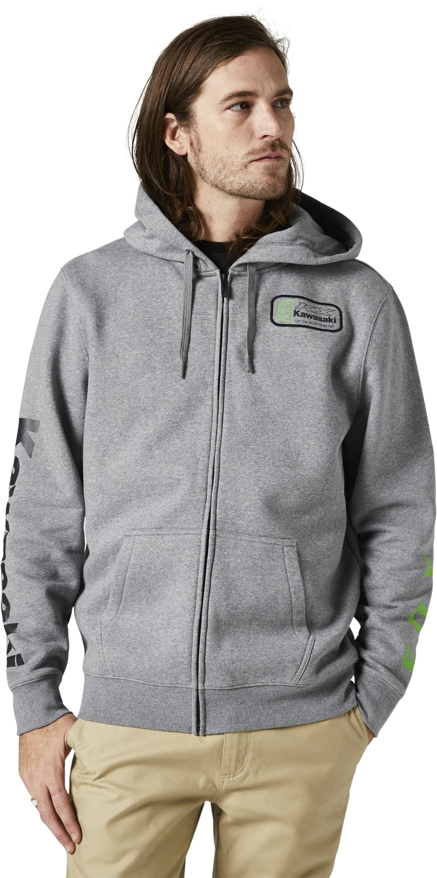 Fox Racing Men's Kawasaki Zip Fleece  HEATHER GRAPHITE