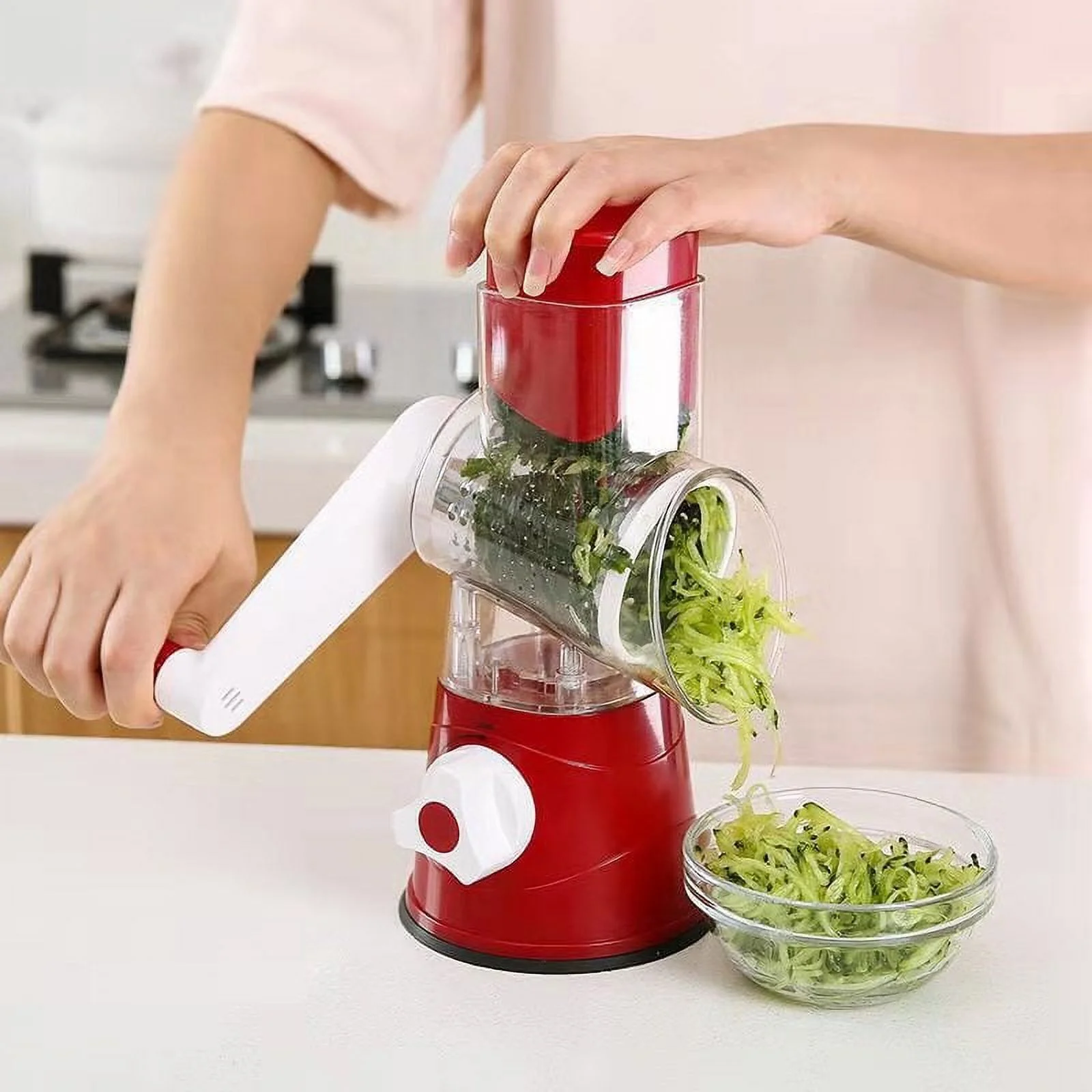 Manual Rotary Vegetables Grater Handheld Stainless Steel Shredder Slicer Fruit Grinder Food Processor Kitchen Tools Cheese Drum Cutter