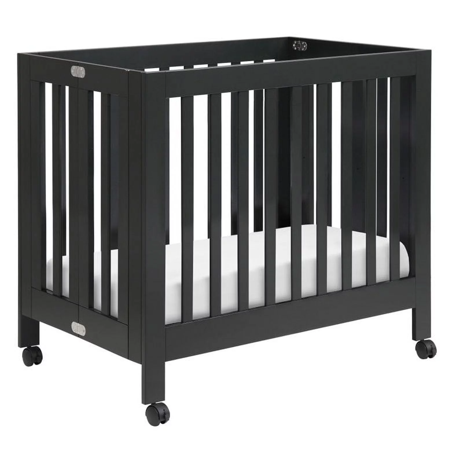 Origami Portable Wood Mini Crib in Black