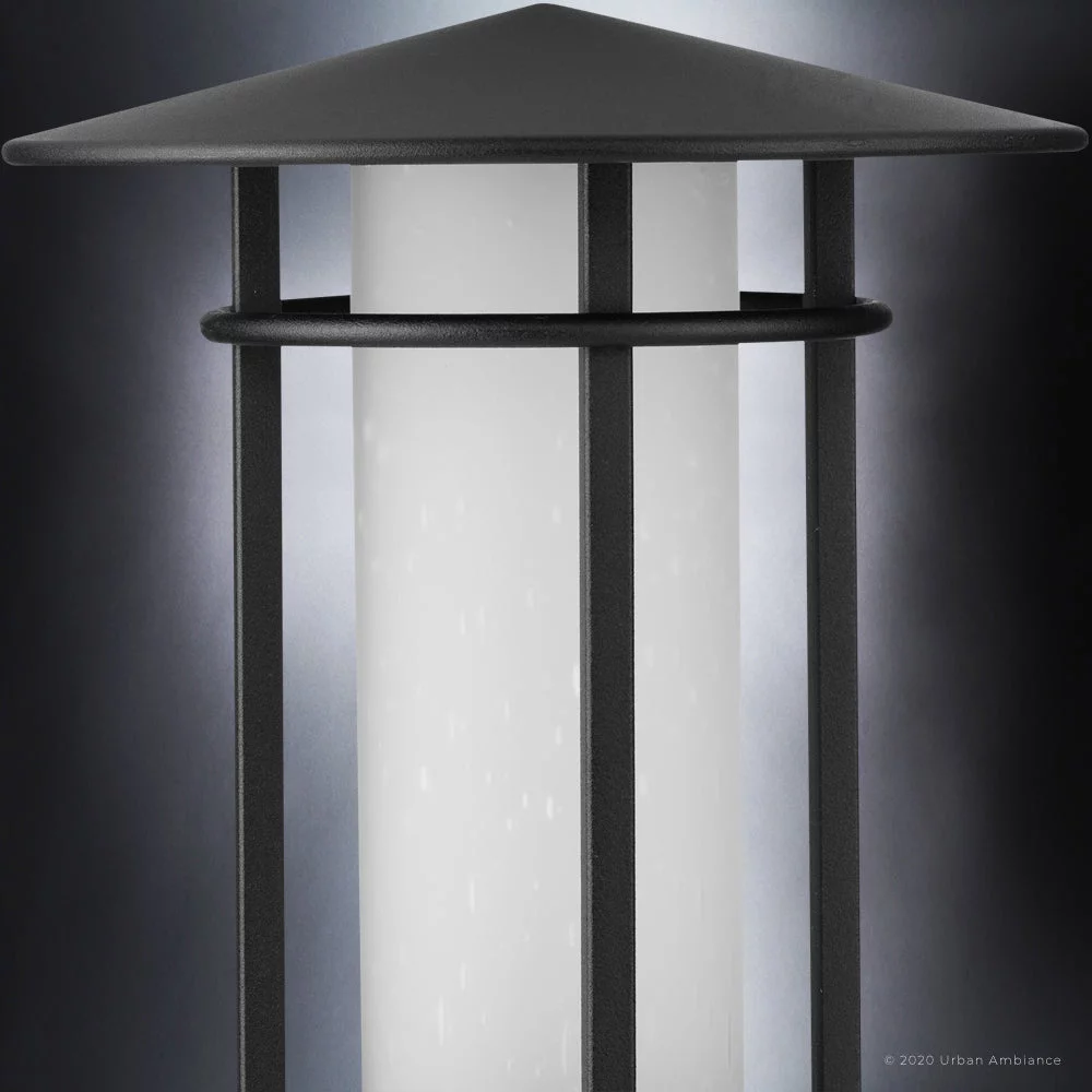 Luxury Mid-Century Modern Post Light, 17.125H x 11.125W, with Modern Style, Midnight Black, UHP1313 by Urban Ambiance