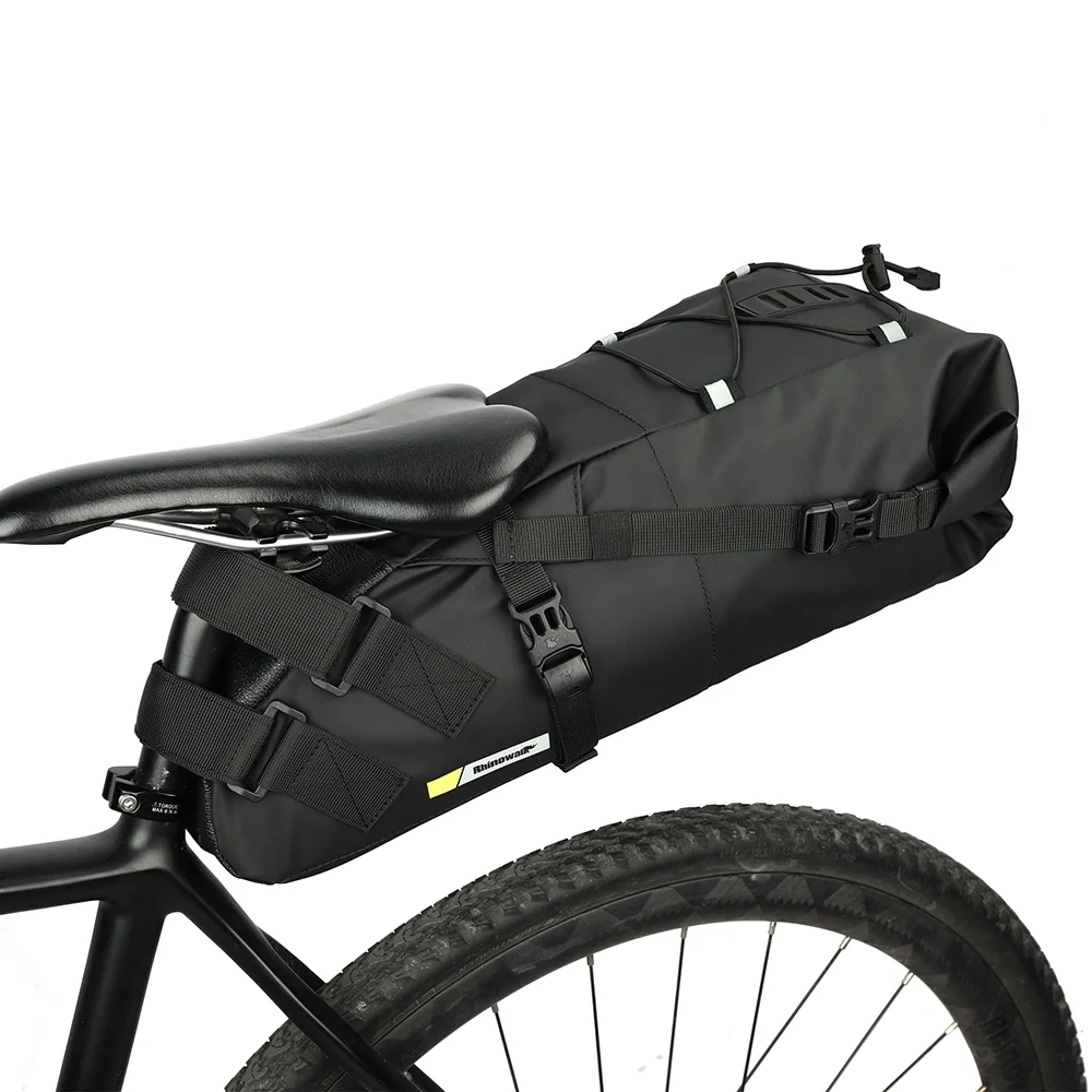 Rhinowalk Bike Bag, Waterproof Saddle Tube Bag, Large Capacity Cycle Storage, Quick Release Bike Accessories, for Under Seats
