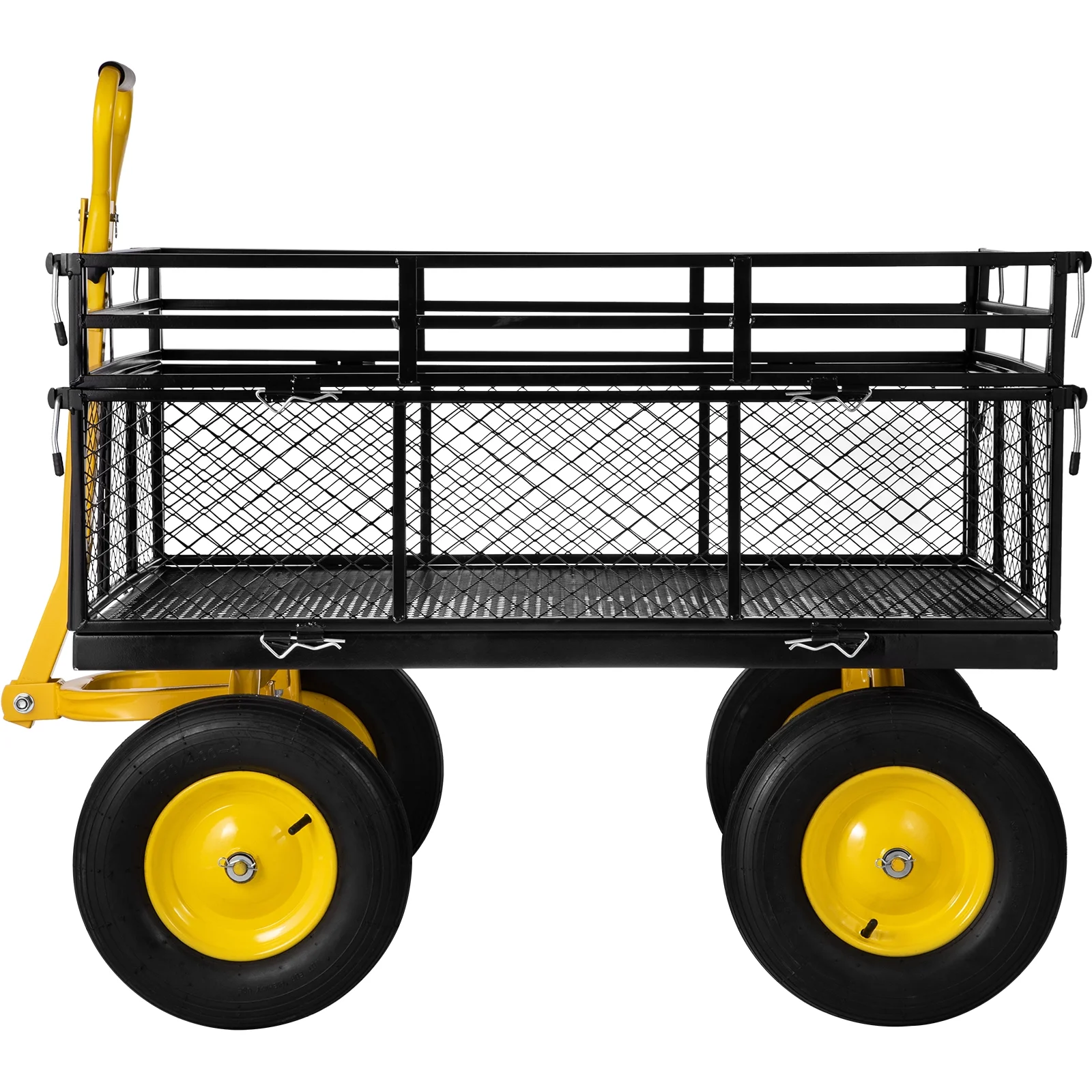 SKYSHALO Heavy-Duty Steel Garden Cart Lawn Utility Cart 1400 lbs w/ Removable Sides