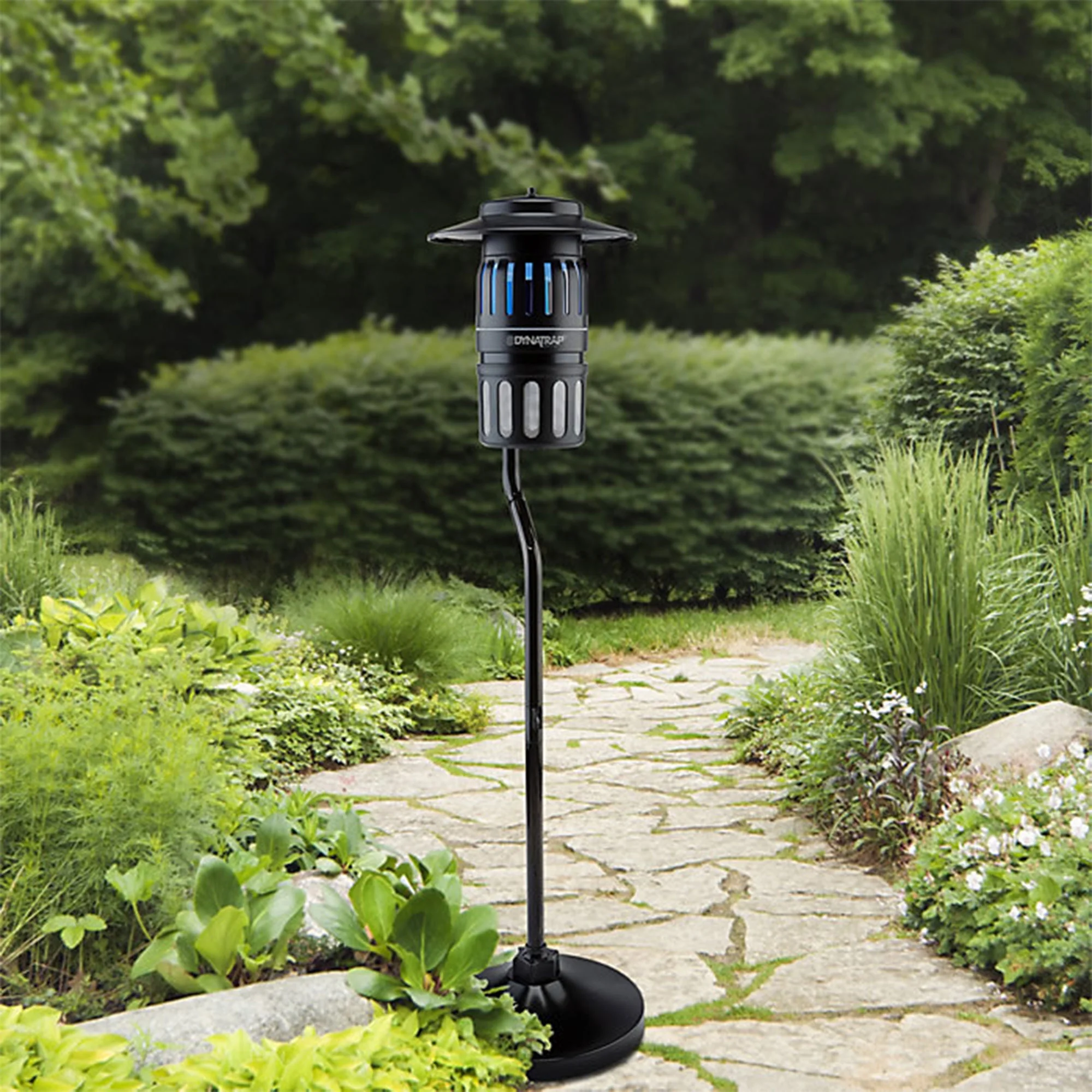 Dynatrap Smokeless Flying Insect Trap with Pole Stand and Water Tray, Black