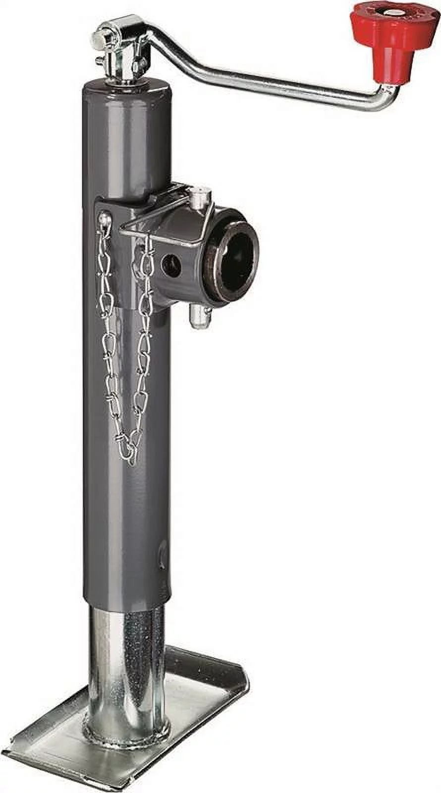 BULLDOG 158486 Round Trailer Jack, Side Mount, 2,000 lbs. Lift Capacity, Topwind, Weld-On, 15 Inch Travel