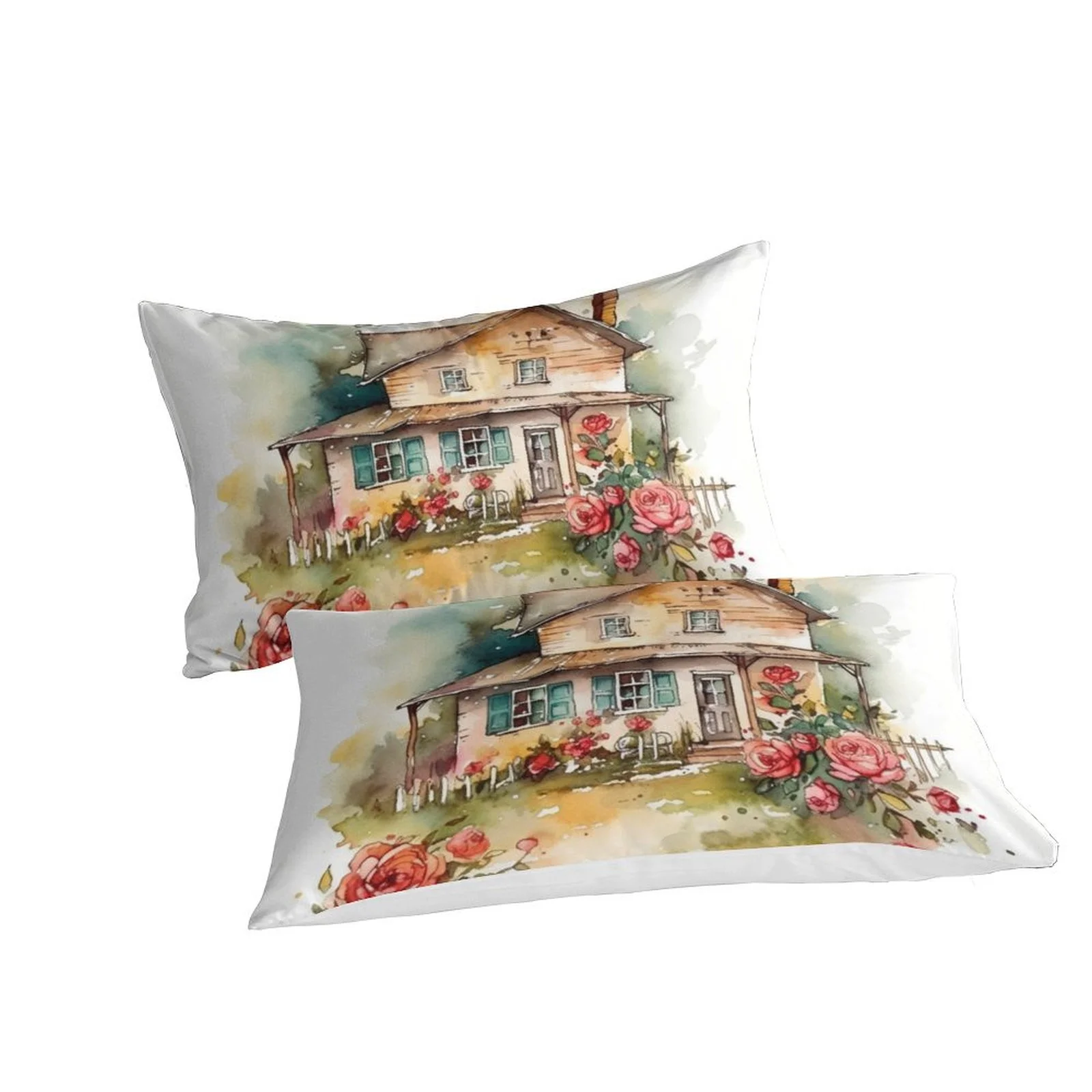 Comforter Cover Set Log Cabin Flower Clusters Printed Bedspreads Modern Bedroom Decor,Full (80