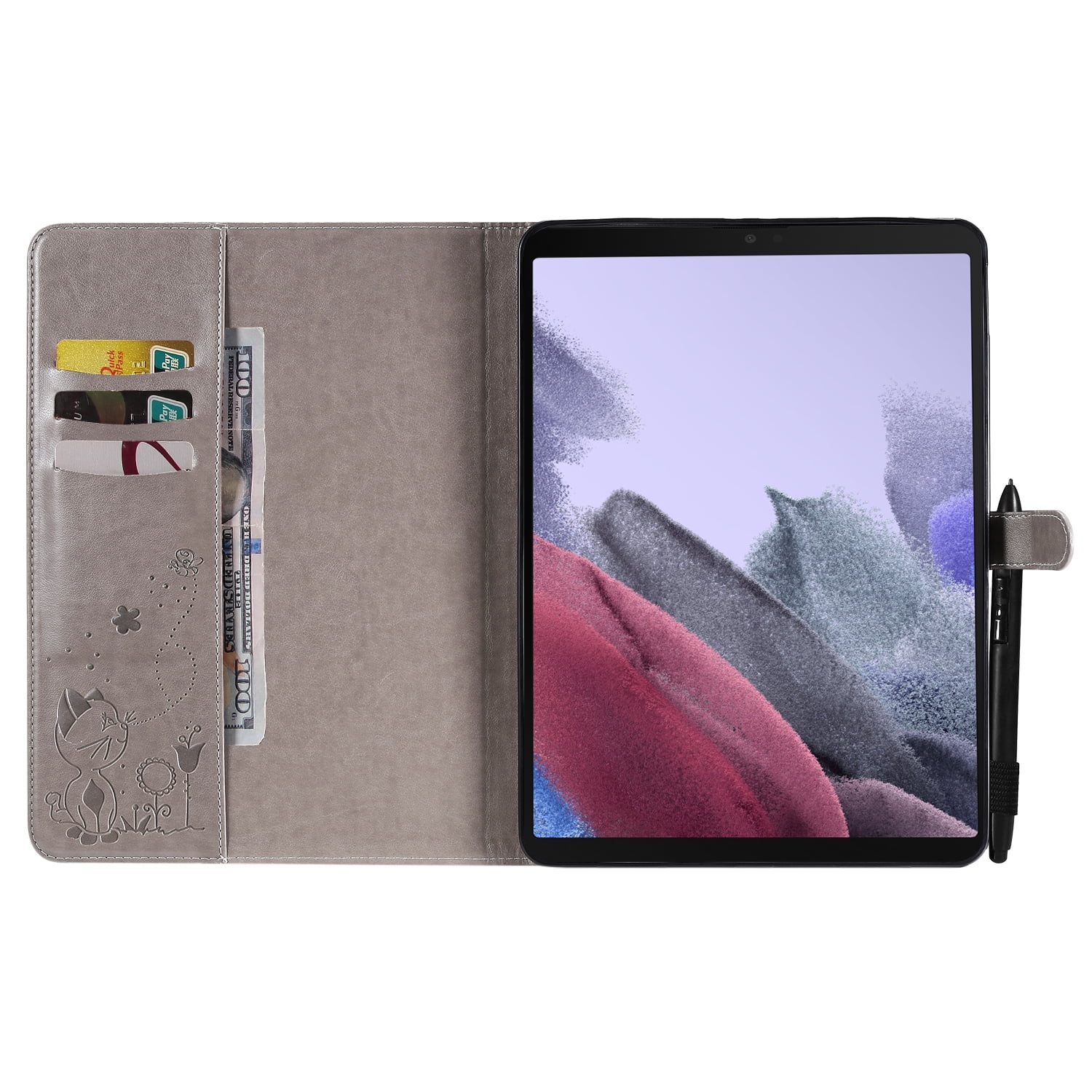 Samsung Galaxy Tab A7 Lite 2021 Case, Dteck Flip Case for Samsung T220 T225 8.7 inch tablet, Cute Pattern Wallet Case For Samsung Tab A7 Lite 8.7 (2021),Gray