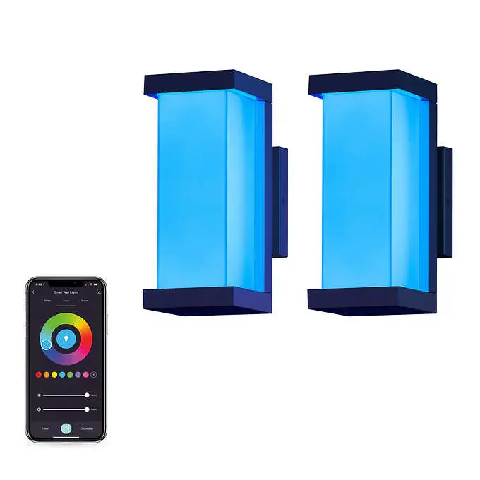 YXY Smart WiFi Color Wall Sconce, 2-pack