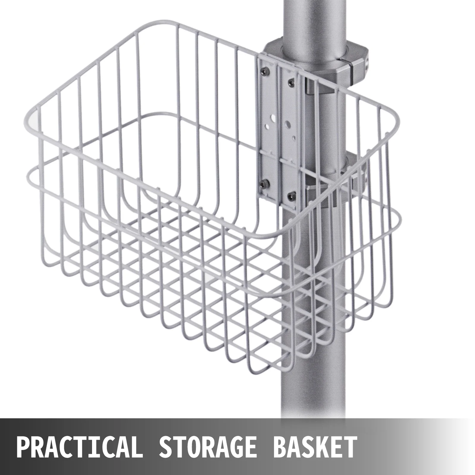 SKYSHALO Mobile Rolling Cart Height-Adjustable Medical Trolley Cart with Basket