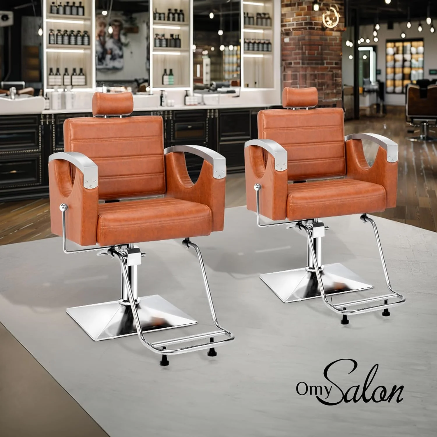 OmySalon All Purpose Salon Chair with Reclining Back, Stylist Chairs for Salon, Hydraulic Barber Chair Heavy Duty Hair Chair for Shampoo Makeup Threading Waxing