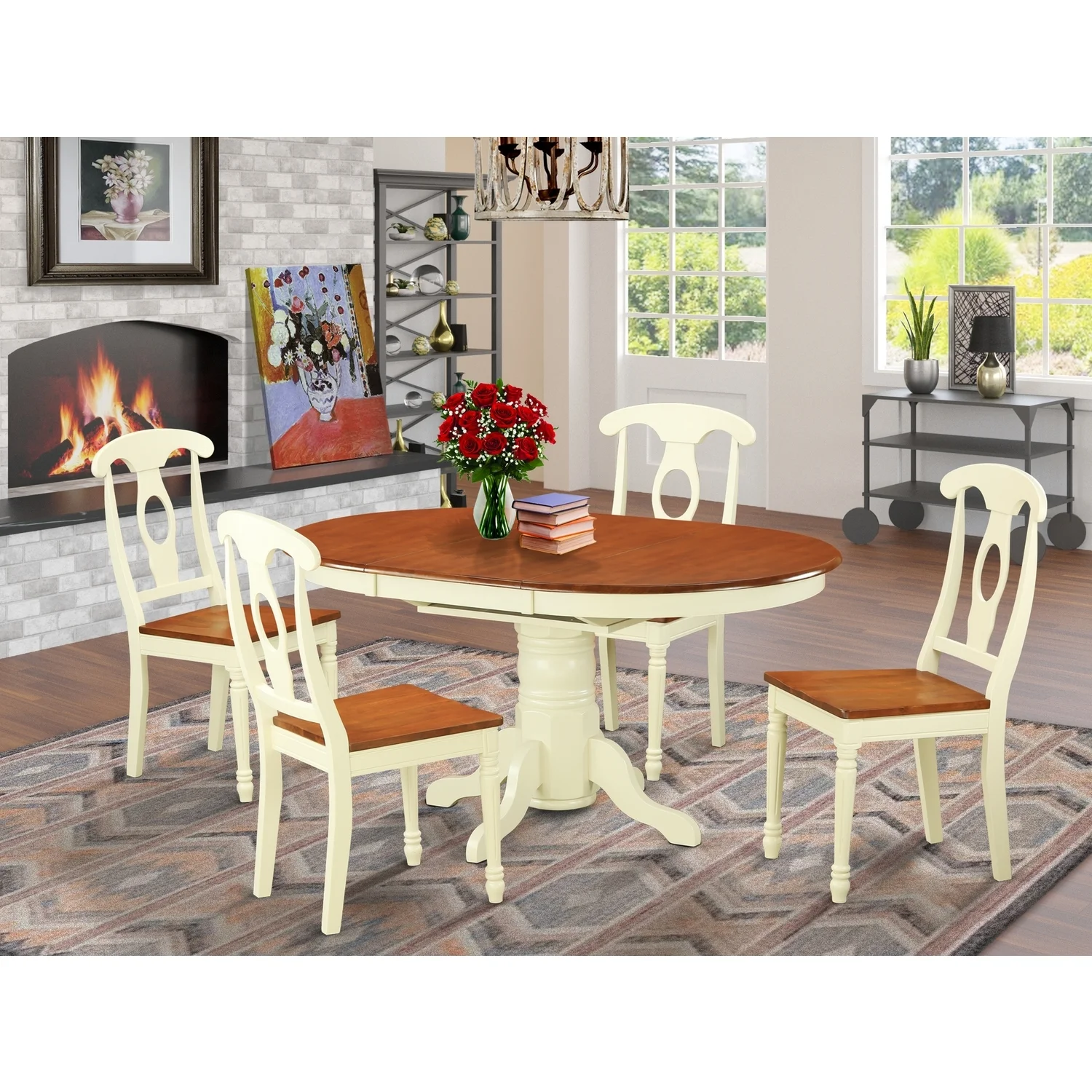 HomeStock Retro Renaissance 5-Piece Dining Table Set