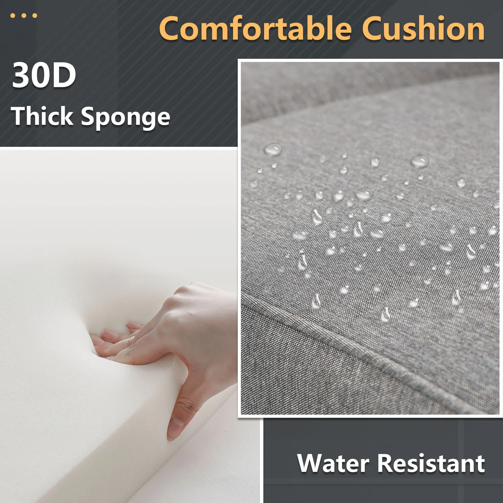 Aoodor 5 Pieces Aluminum Sectional Patio Furniture Set - Modern Outdoor Metal Sofa with Thick Cushions, Weather-Resistant L-Shaped Design, Easy Assembly - Ideal for Balcony, Backyard, and Garden D