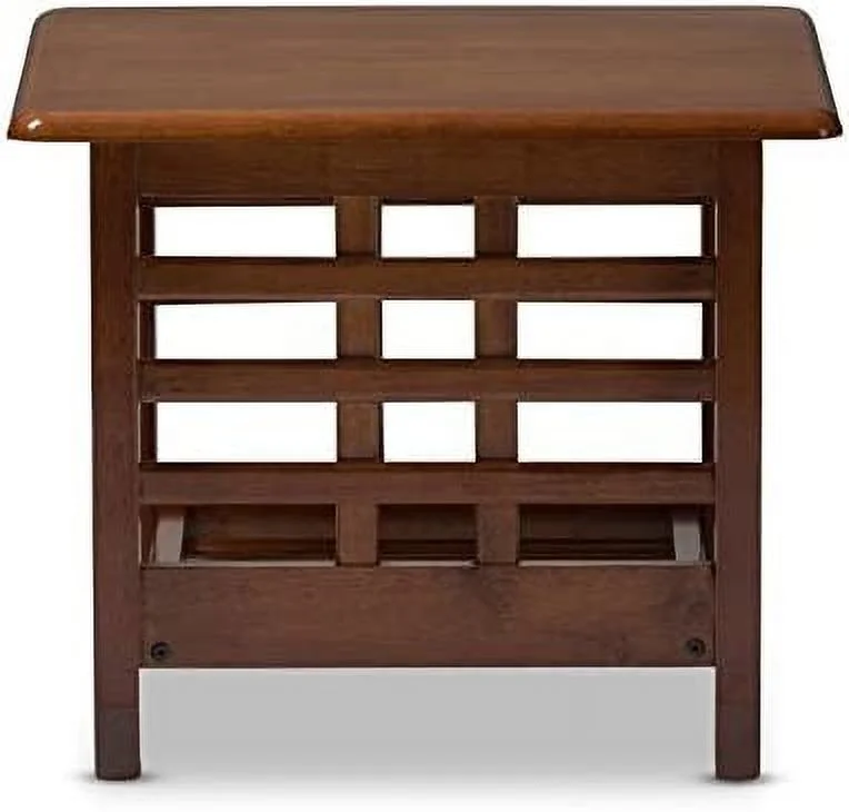 HYHBIBOOM Modern Wood End Table with Open  in Cherry Brown
