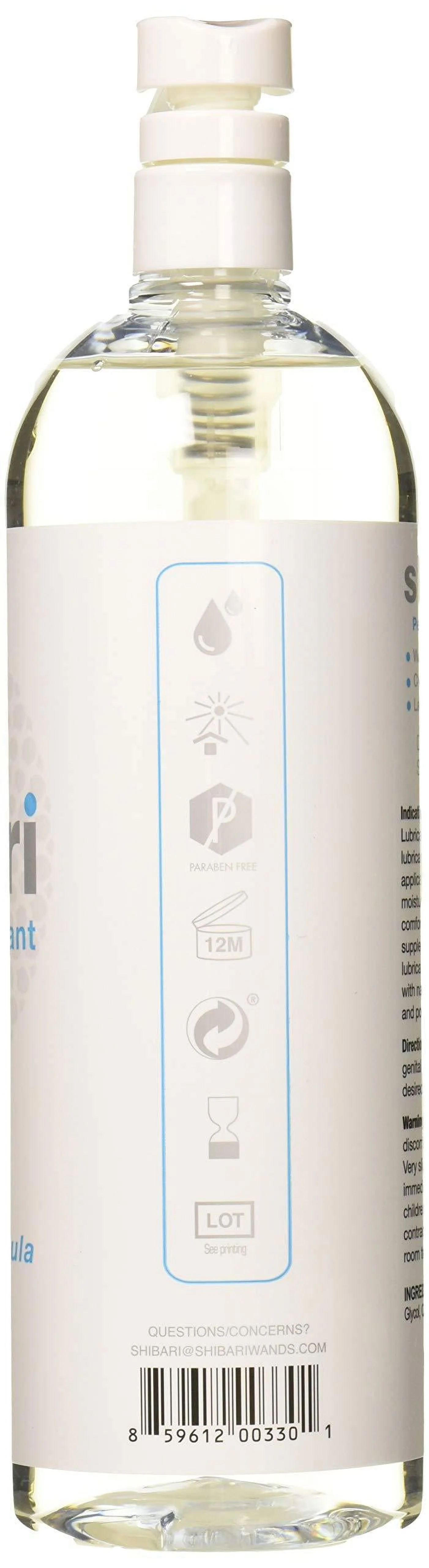 shibari water based personal lubricant, 32oz with pump