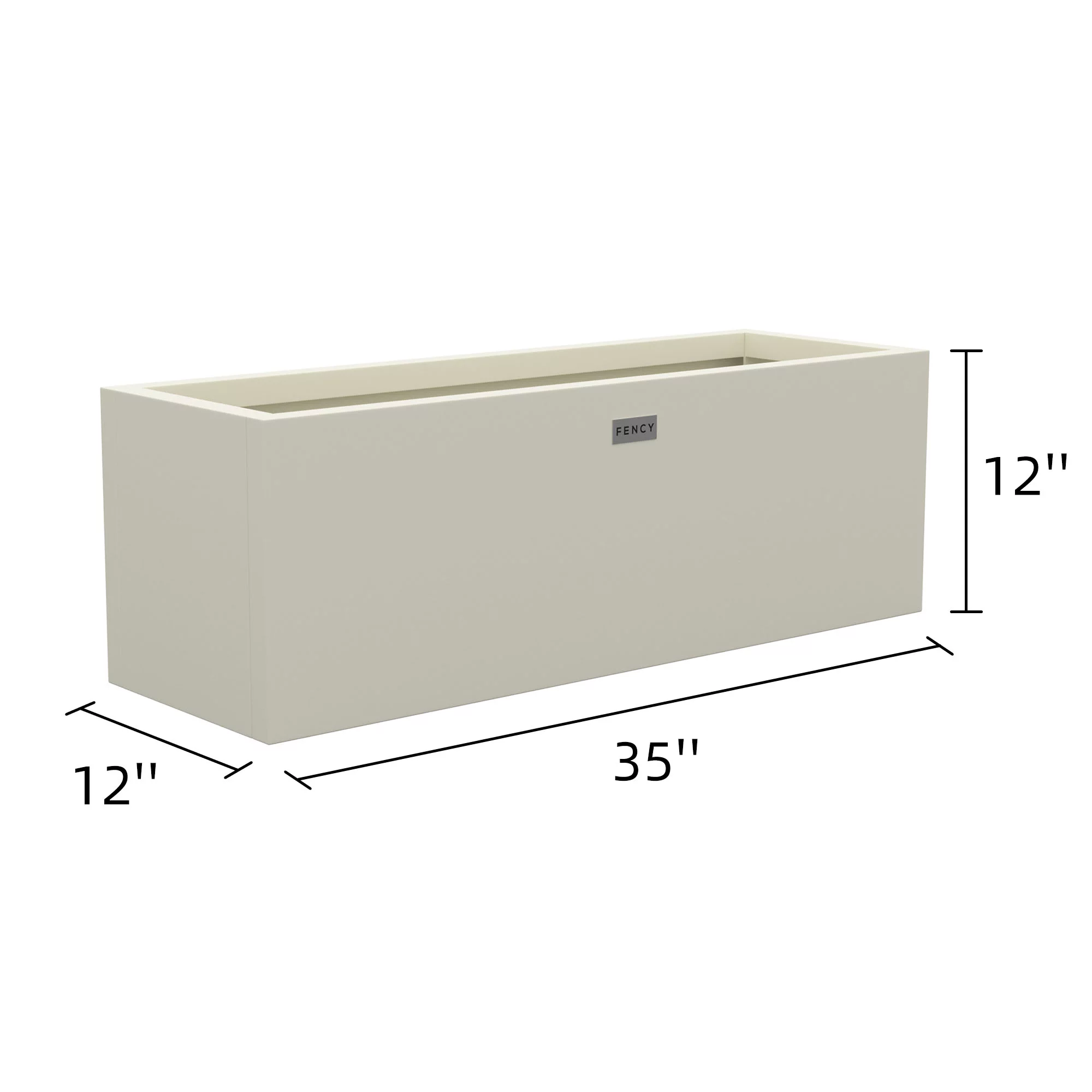 Fency Outdoor Metal Raised Garden Bed Planter Box for Vegetables, Flowers, Herbs, Succulents Rectangle Aluminum Alloy Box (White, 35