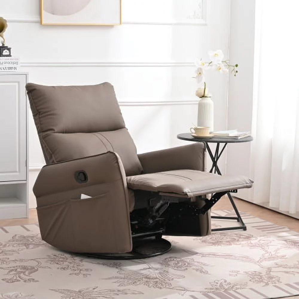 270° Power Swivel Rocker Recliner Chair, Electric Glider Reclining Sofa with USB Ports, Power Swivel Glider, Rocking Chair Nursery Recliners for Living Room Bedroom