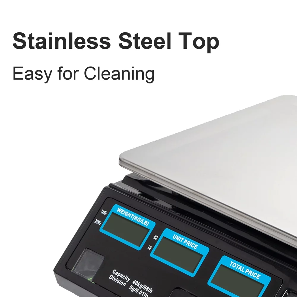 40kg/5g Digital Weight Scale Price Computing Retail Count Scale Food Meat Vegetable Scales