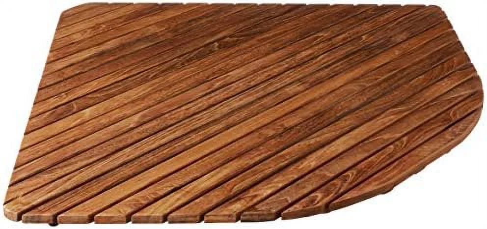 Erika Corner Shower Spa Mat In Solid Teak Wood And Oiled Finish, X-Large, 30