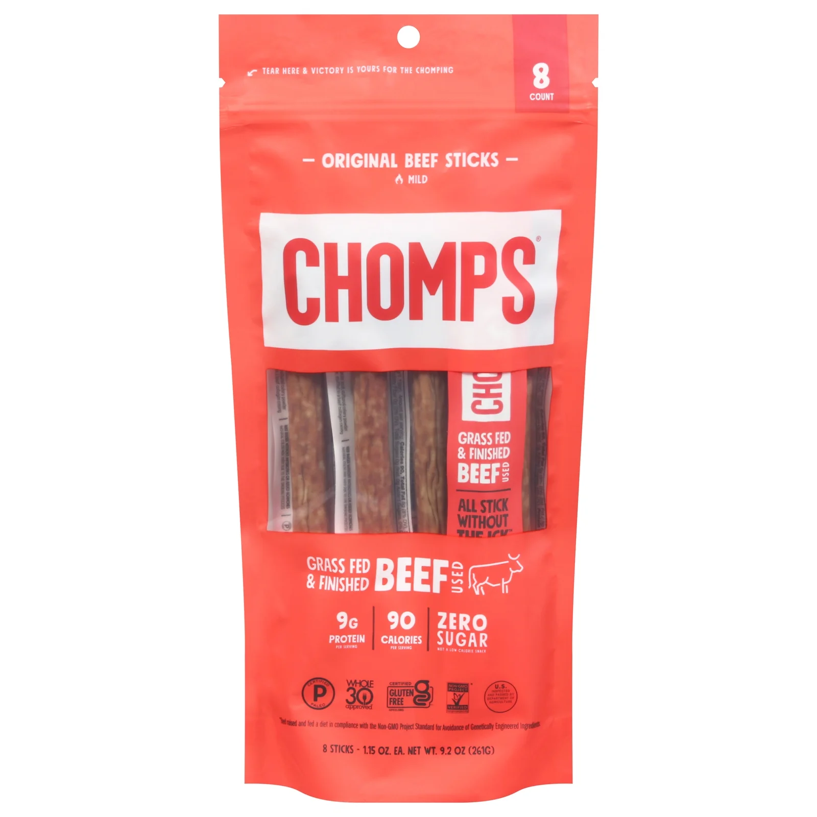 Chomps - Beef Sticks Original - Case of 8-8/1.15 Z