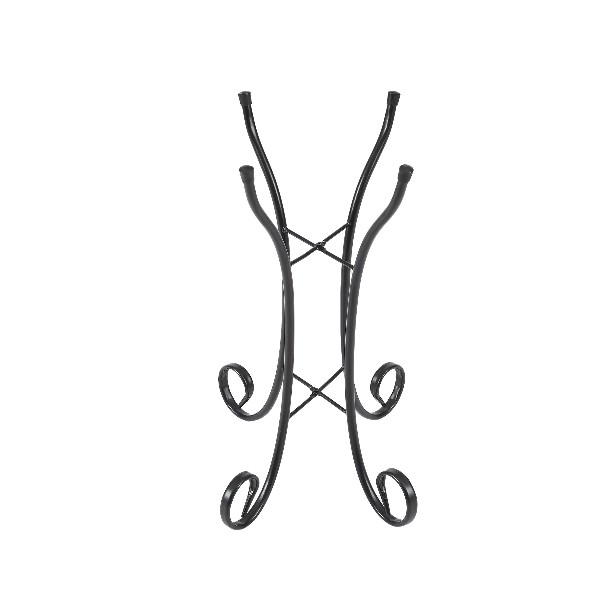 Luxen Home Blue Ripples Glass Bird Bath with Metal Stand