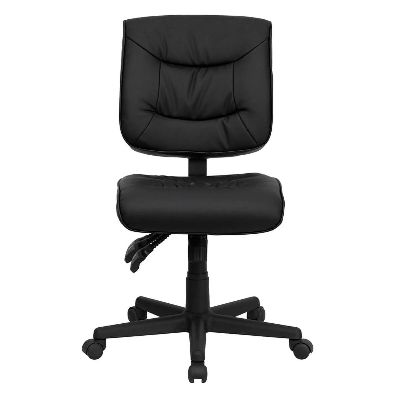 Emma + Oliver Mid-Back Black LeatherSoft Multifunction Swivel Ergonomic Task Office Chair