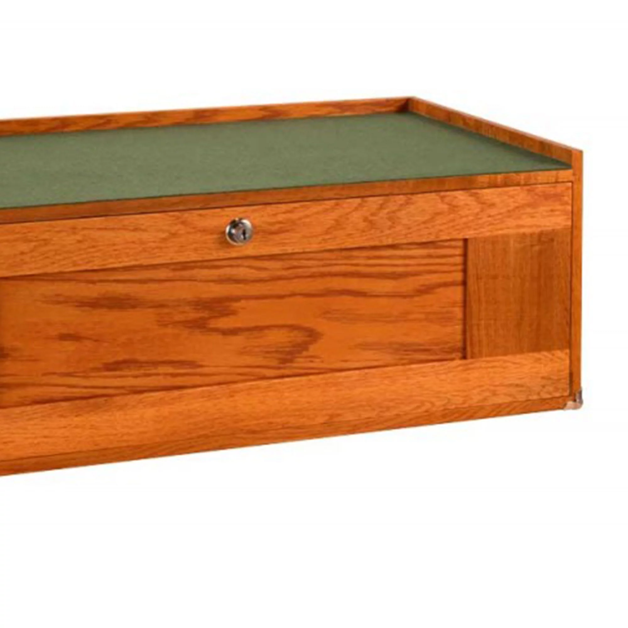 Gerstner International 3-Drawer Mid-Base Chest with Front Lid, Red Oak