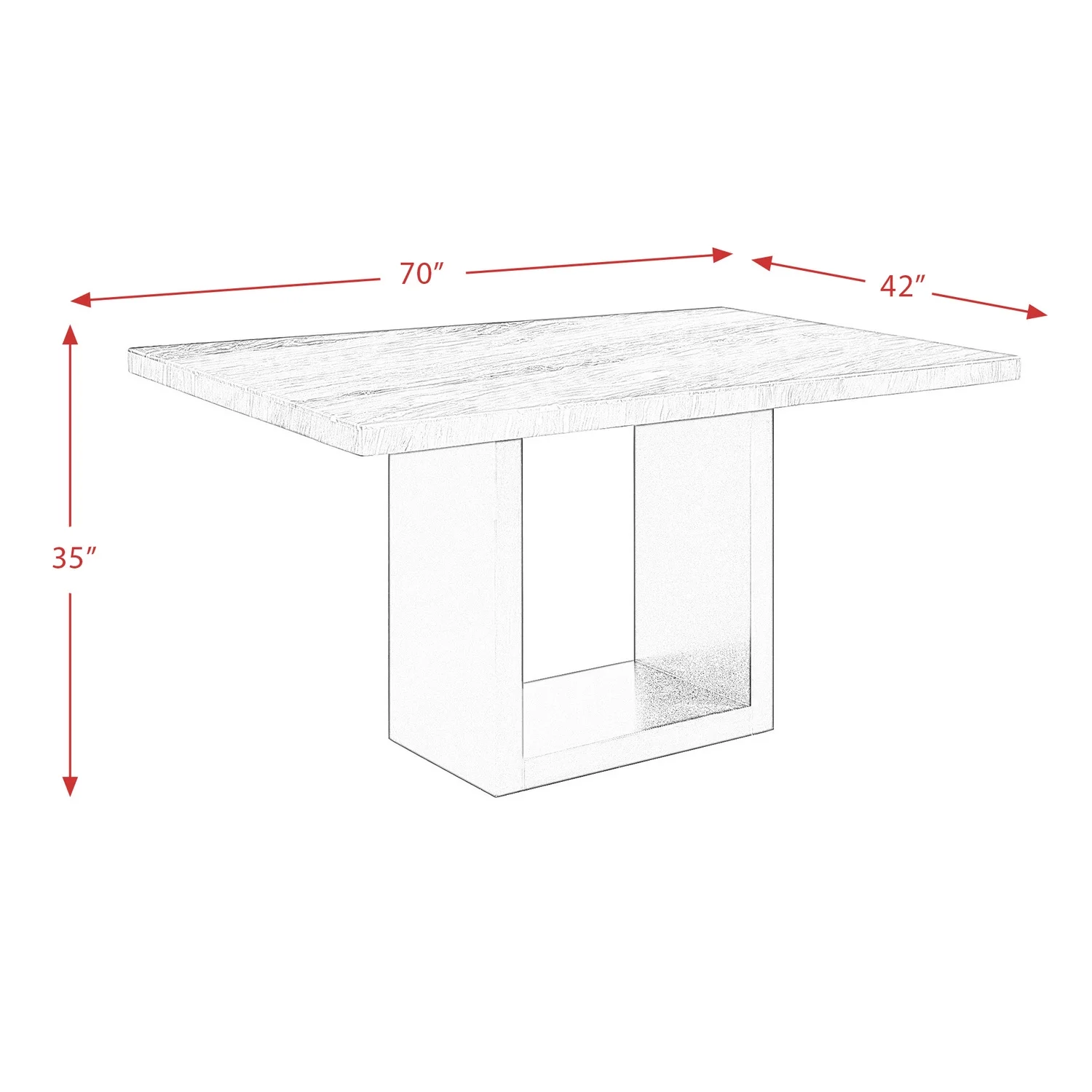 Picket House Furnishings Willow White Marble Counter Height Dining Table