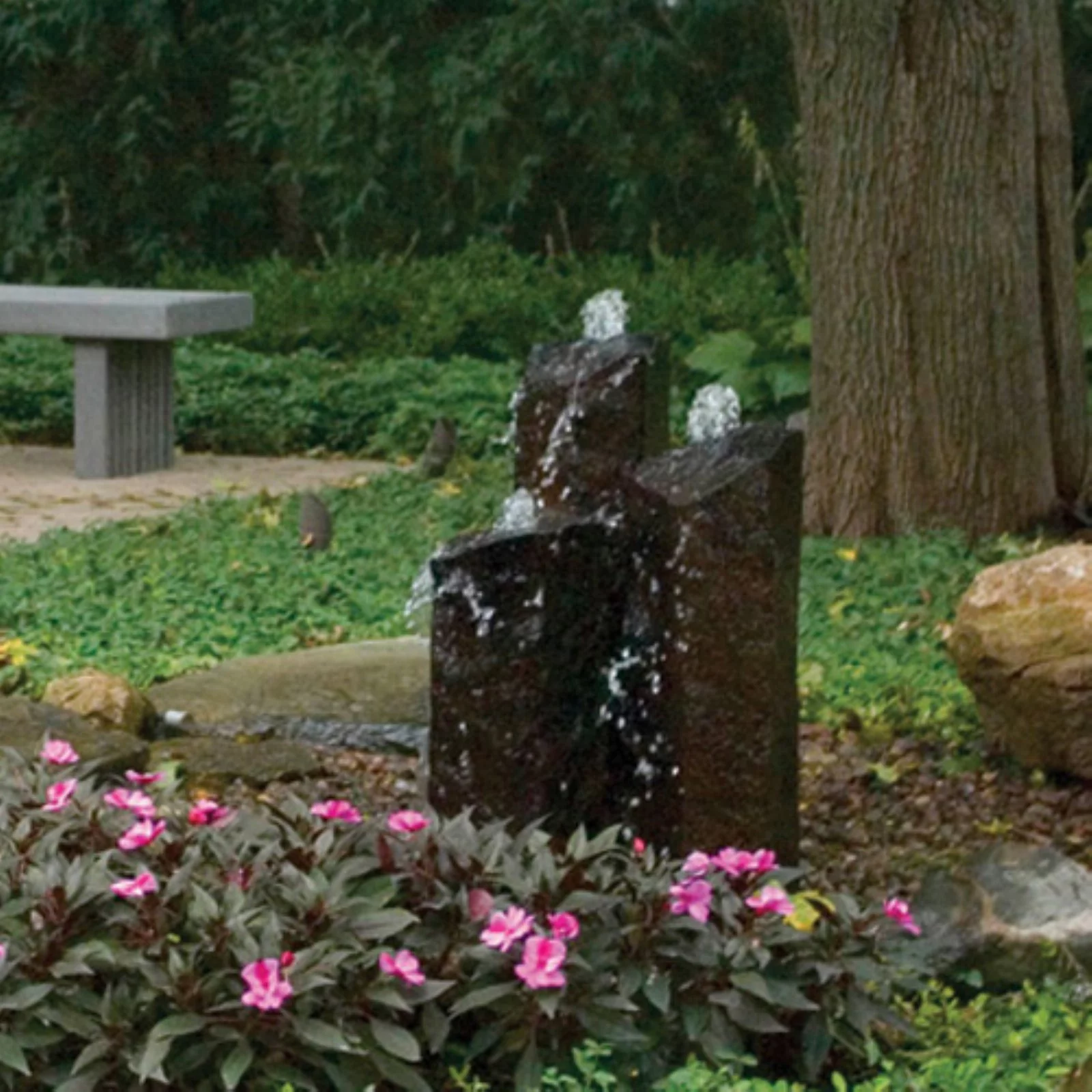 Aquascape Mongolian Basalt Stone Fountain Columns, Set of 3, 24-Inch, 30-Inch, 36-Inch | 58062