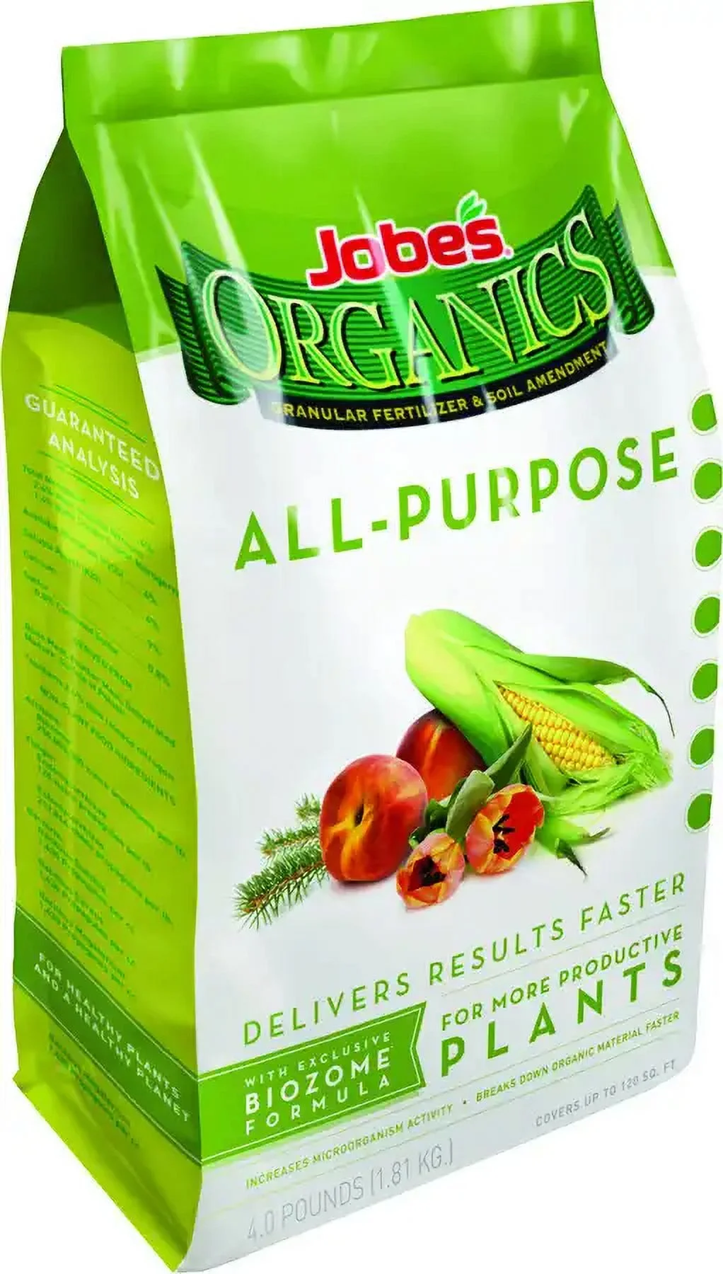 Jobes 09526 All-Purpose Organic Plant Food, 4 Pound, Granular, 4-4-4 N-P-K Ratio