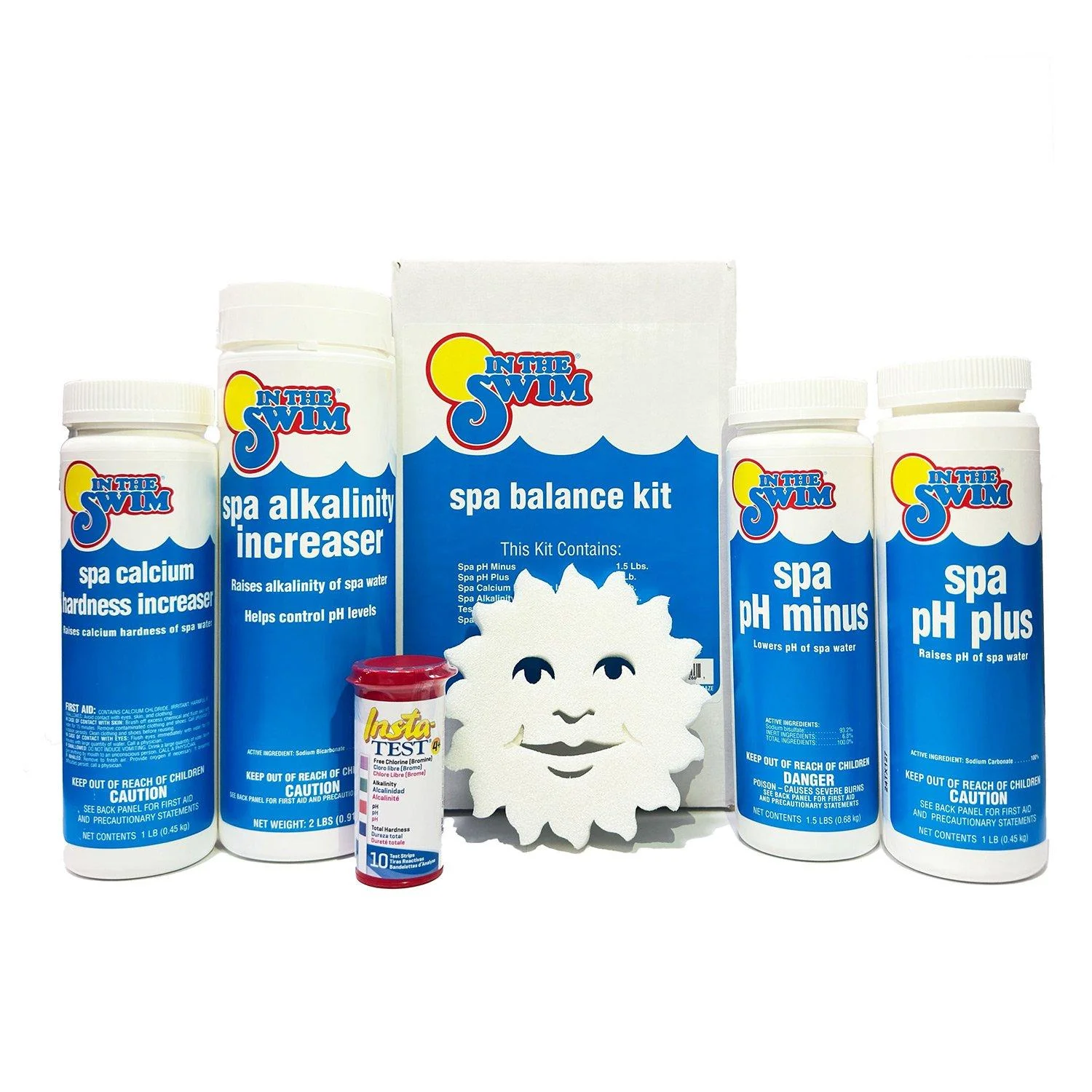 In The Swim Spa Water Balance Kit - Featuring: pH Plus and Minus, Calcium Hardness Increaser, Alkalinity Increaser, Water Test Strips, and Spa Sorb KSPABAL01AZ
