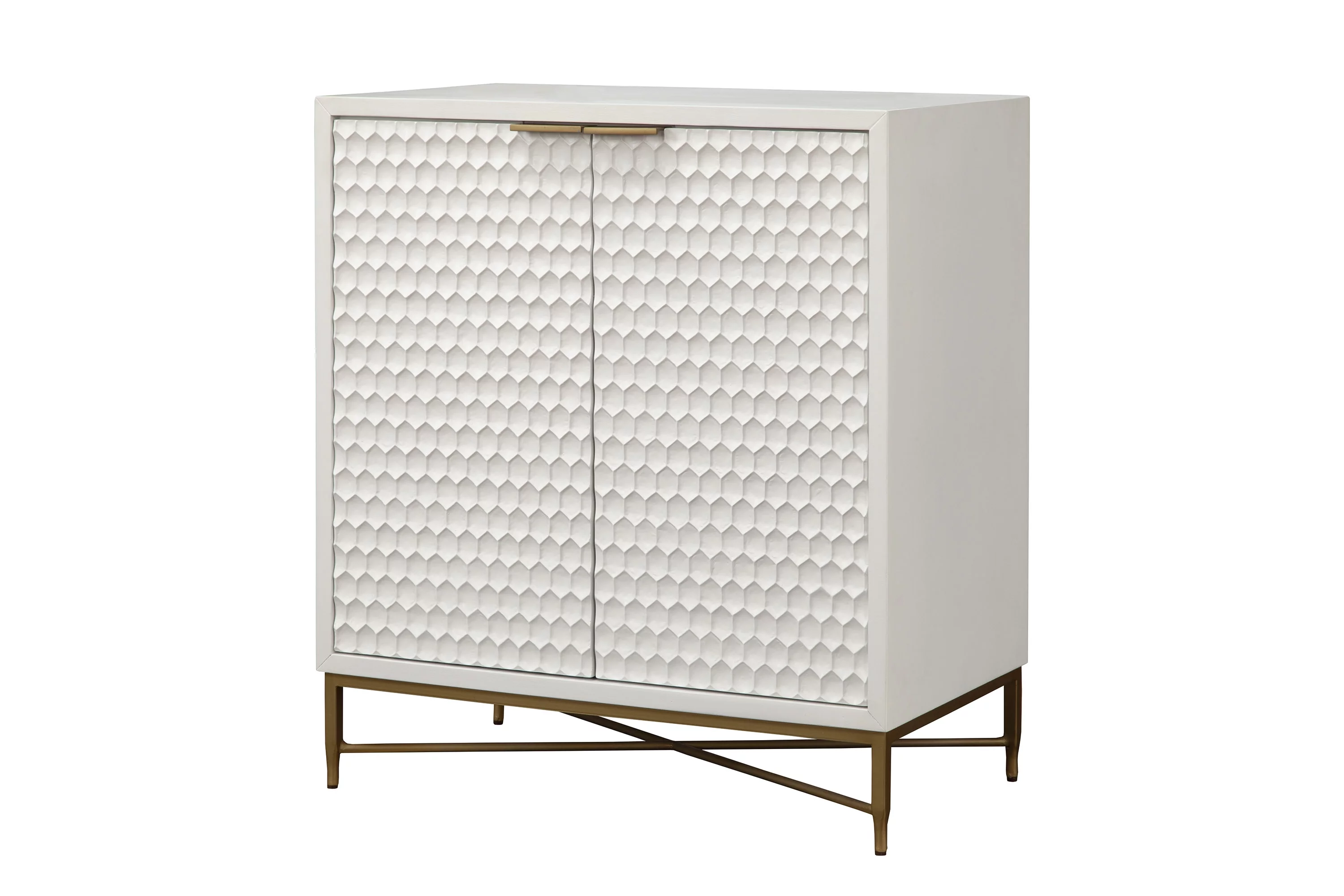 Origins by Alpine White Pearl Wood Bar Cabinet in White