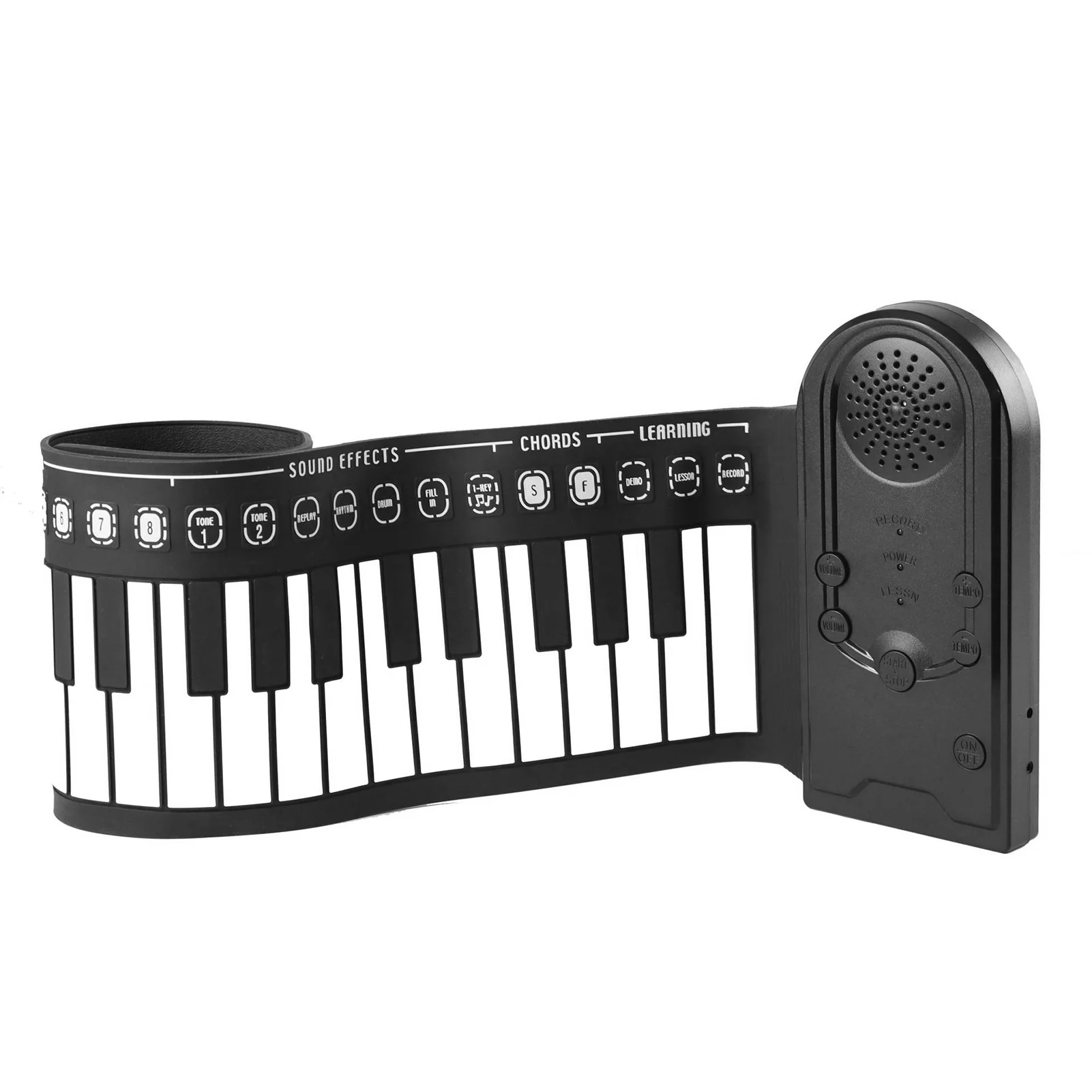 49-Key Portable Roll-Up Piano - Foldable with Built-In Speaker, Ideal for Kids, Adults, and Beginner Musicians
