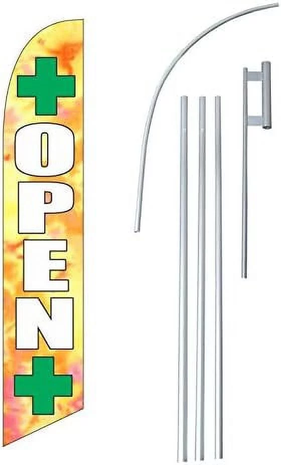 12-Foot Super Swooper Feather Flag With Heavy-Duty 15-Foot Pole And Ground Spike