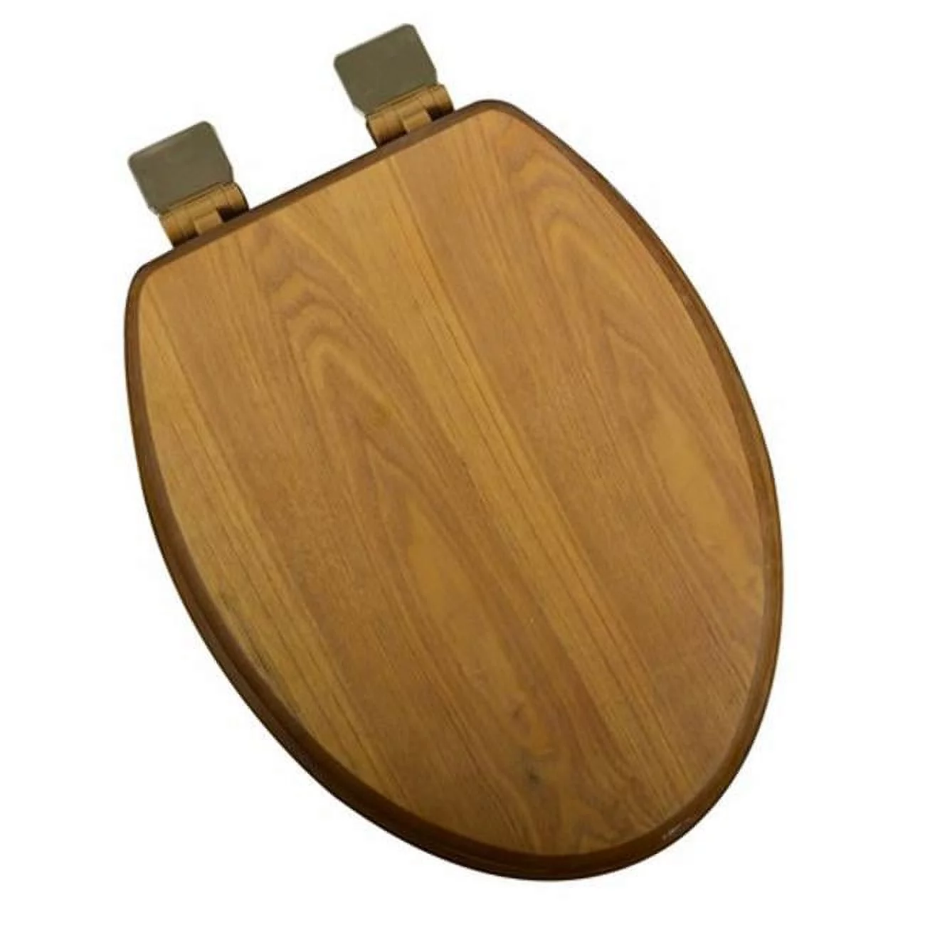 Plumbing Technologies 5F1E1-17BR Decorative Wood Elongated Toilet Seat Polished Brass - Light Oak