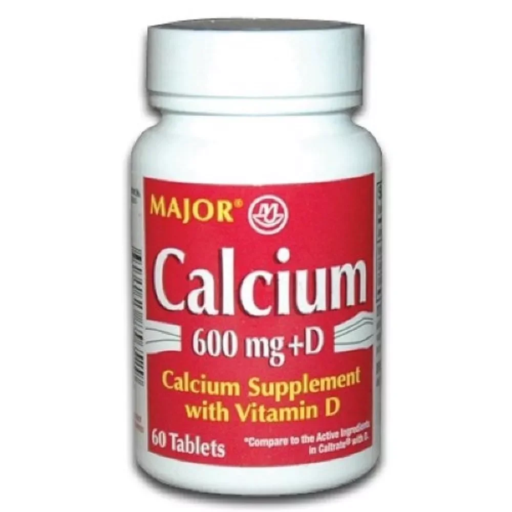 Rugby Calcium 600mg Vitamin D3 200IU Dietary Supplement Bone Health Tablet 60ct