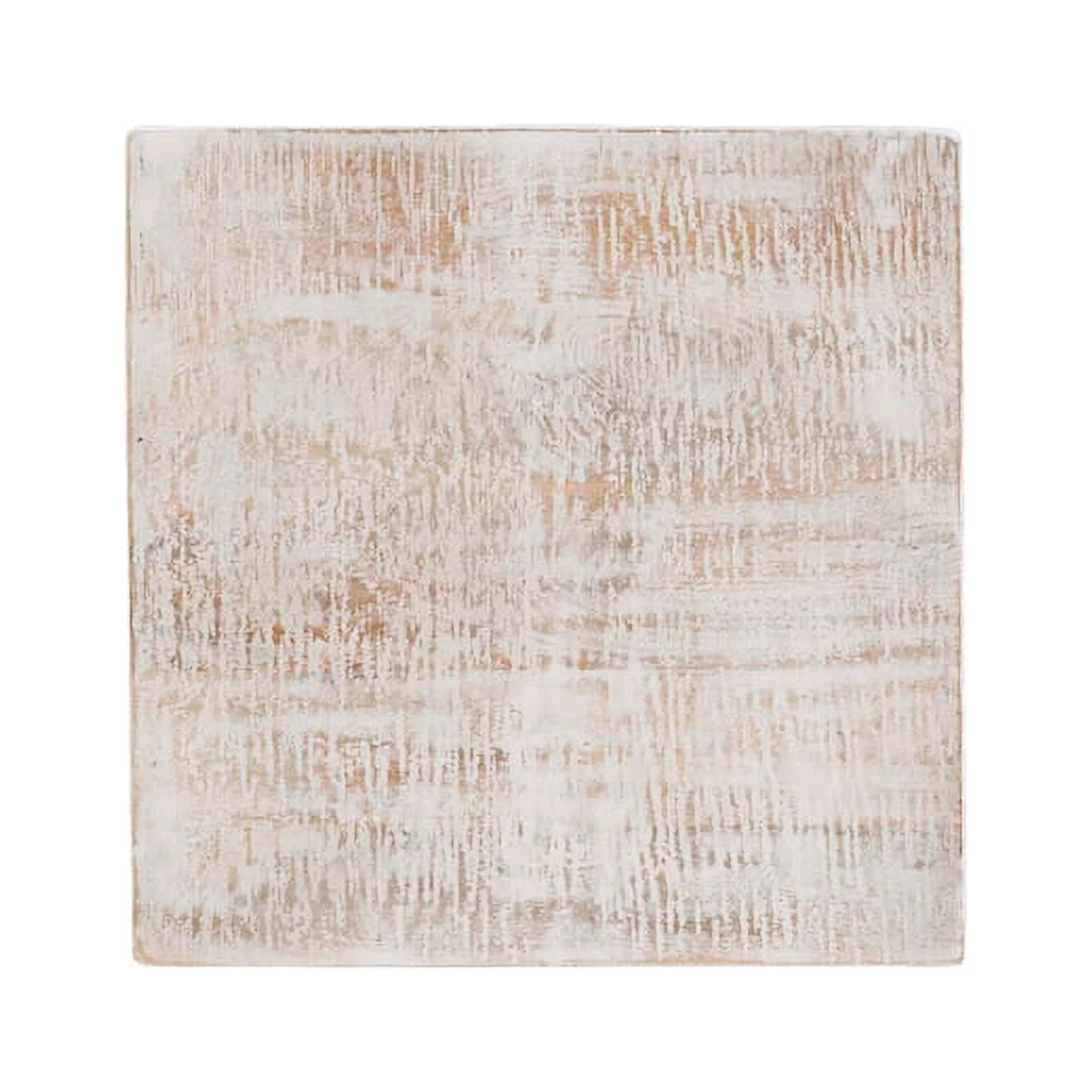 Pemberly Row Transitional Mango Wood Triangle Side Table in Whitewash