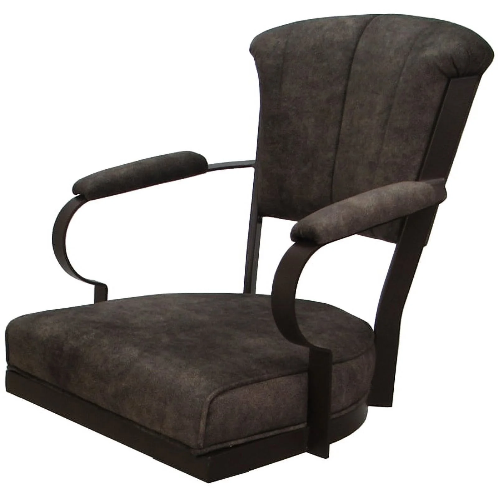 Miami Swivel Tilt Metal Caster Chair - Outlier Ash Brown Fabric - Brown Frame